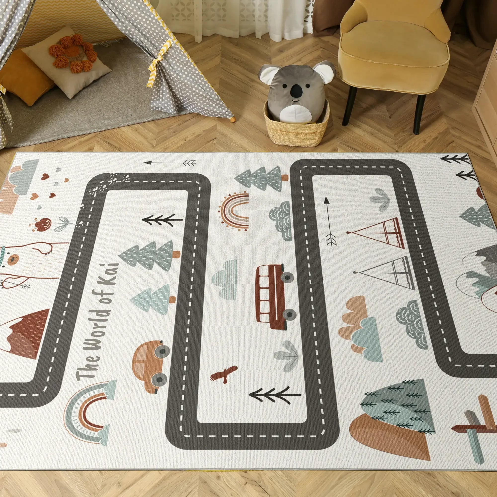 Abenteuer-Straßen-Entdecker | Individueller Teppich