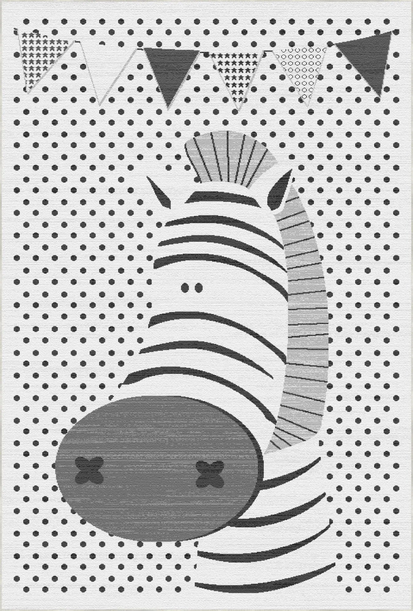 Waschbarer Zebra-Punkte-Teppich
