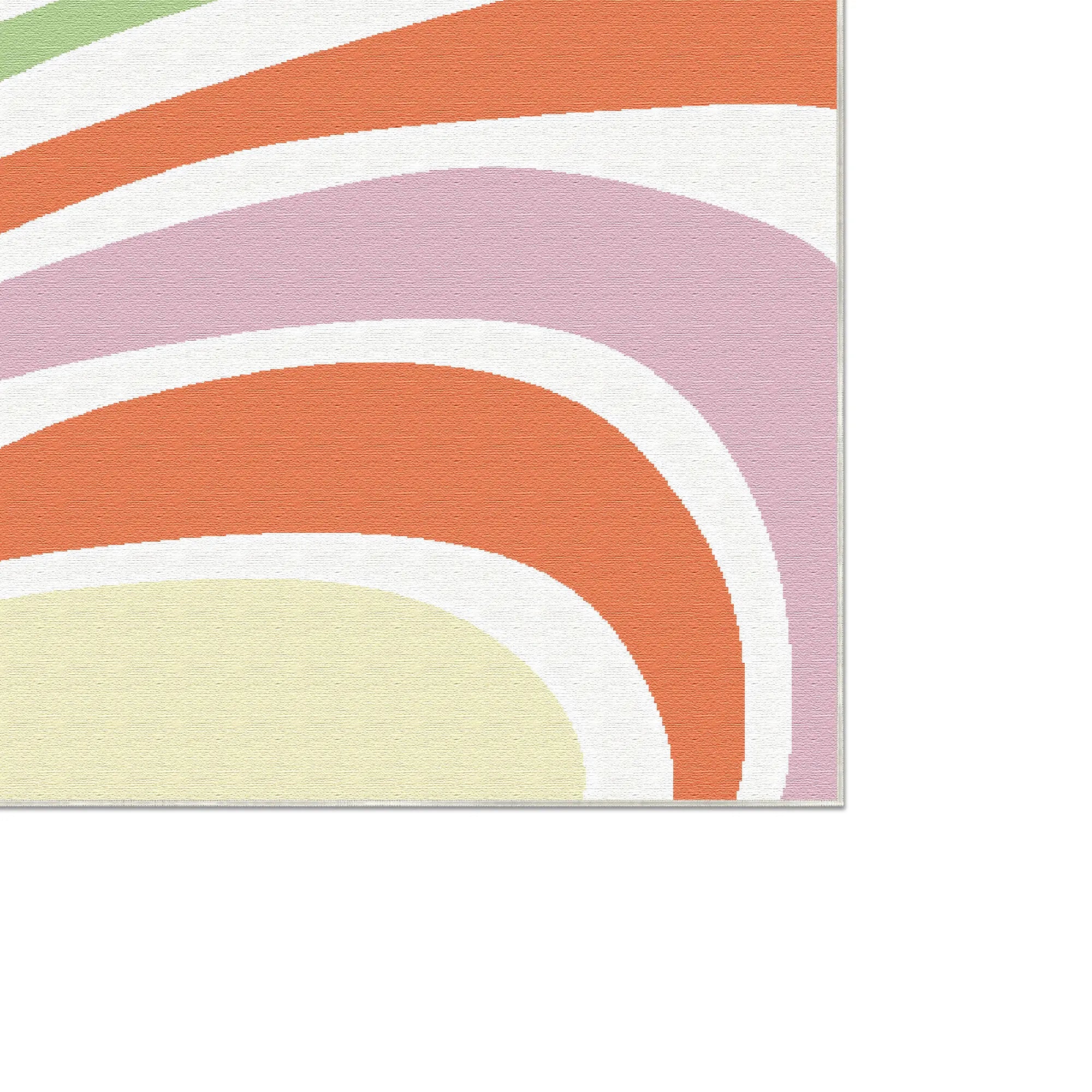 Waschbarer Pastell Groovy Wellen-Teppich