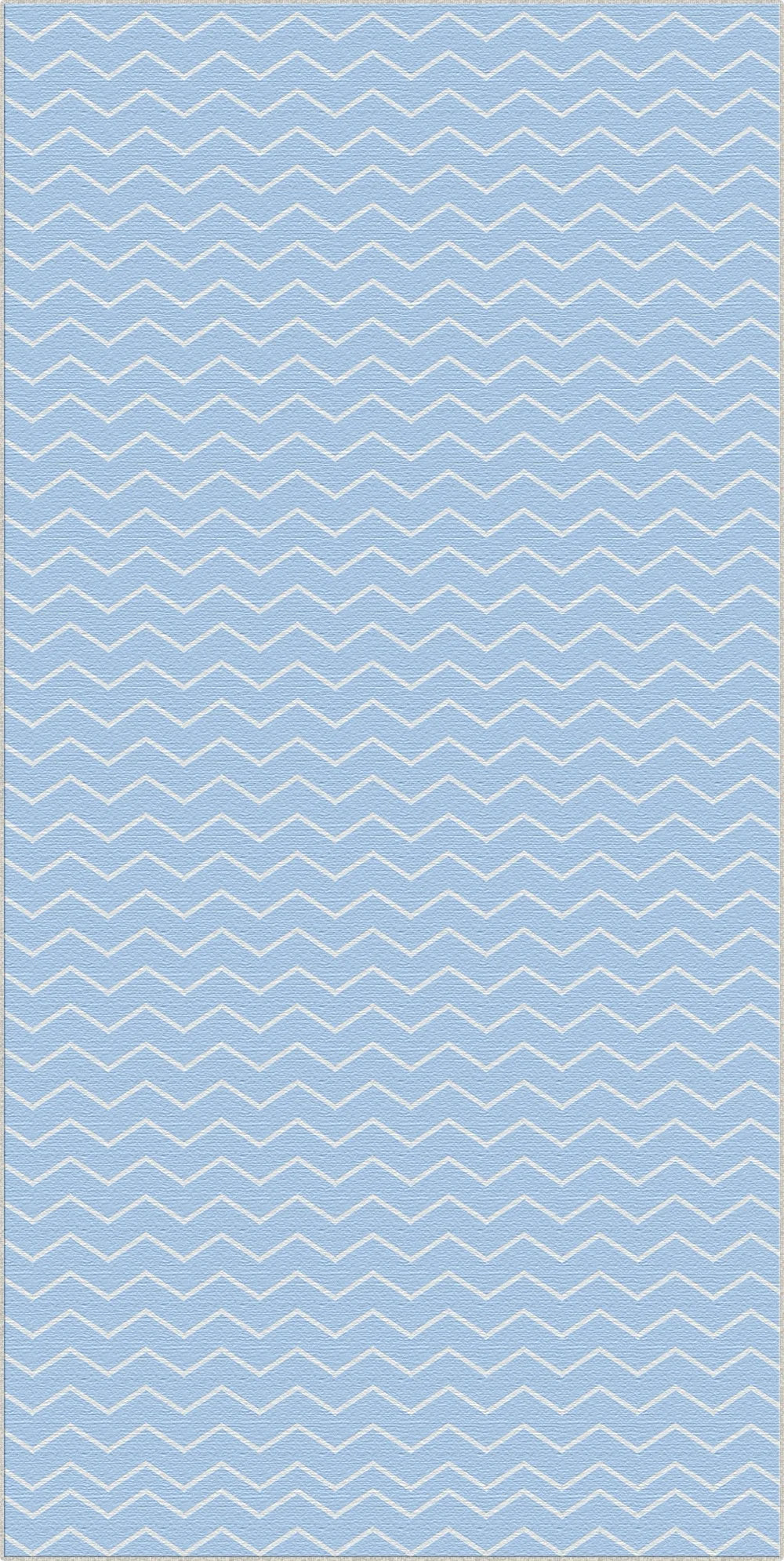 Waschbarer Hellblauer Chevron-Teppich
