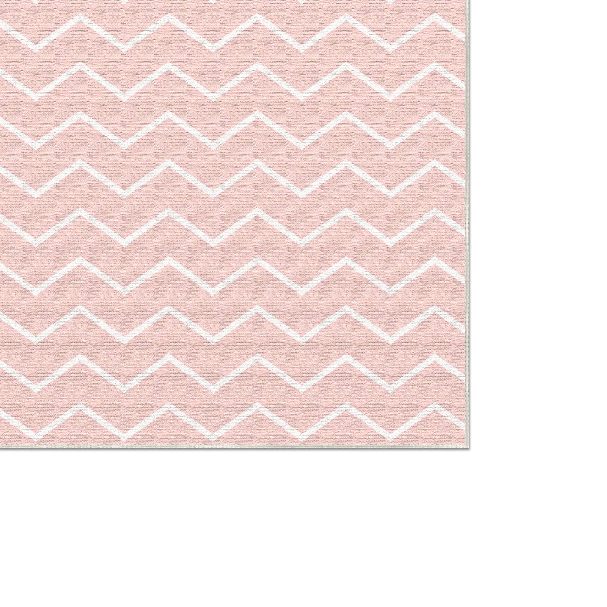 Waschbarer Rosa Chevron-Teppich