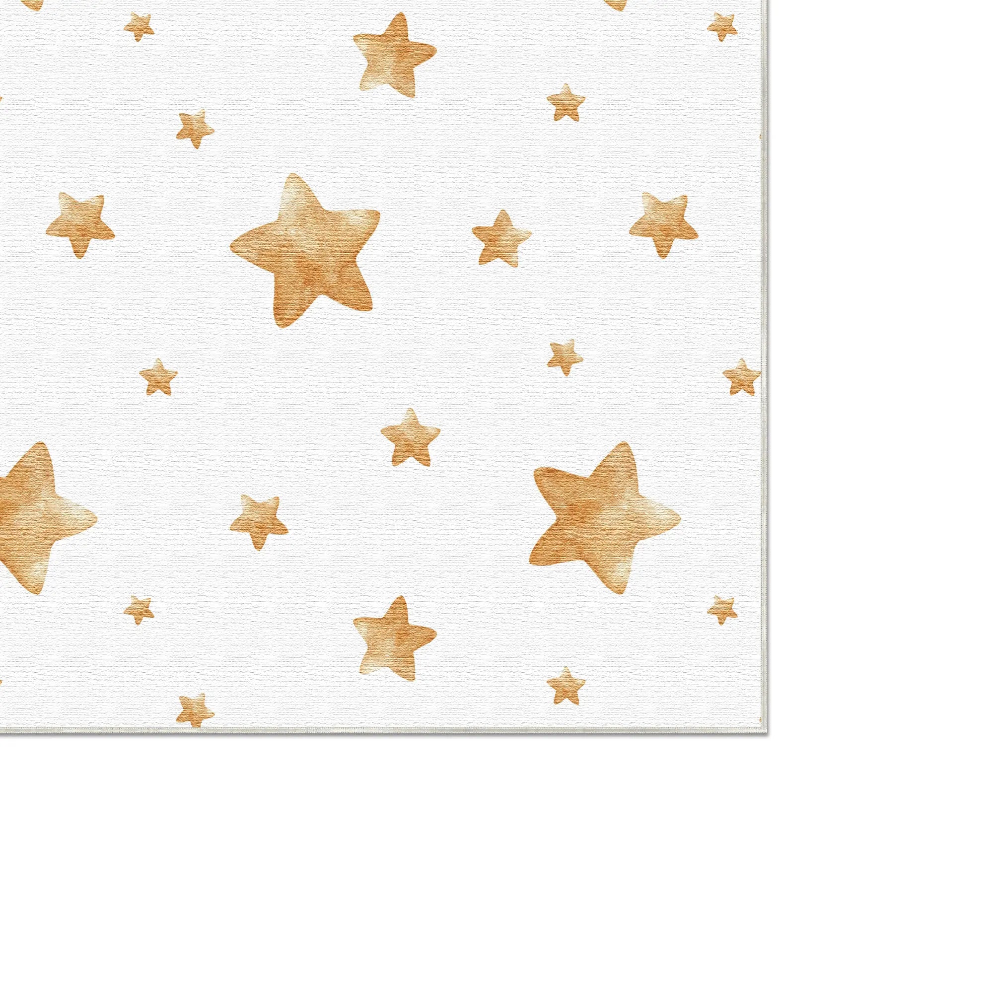 Goldene Aquarell-Sterne Kinderteppich