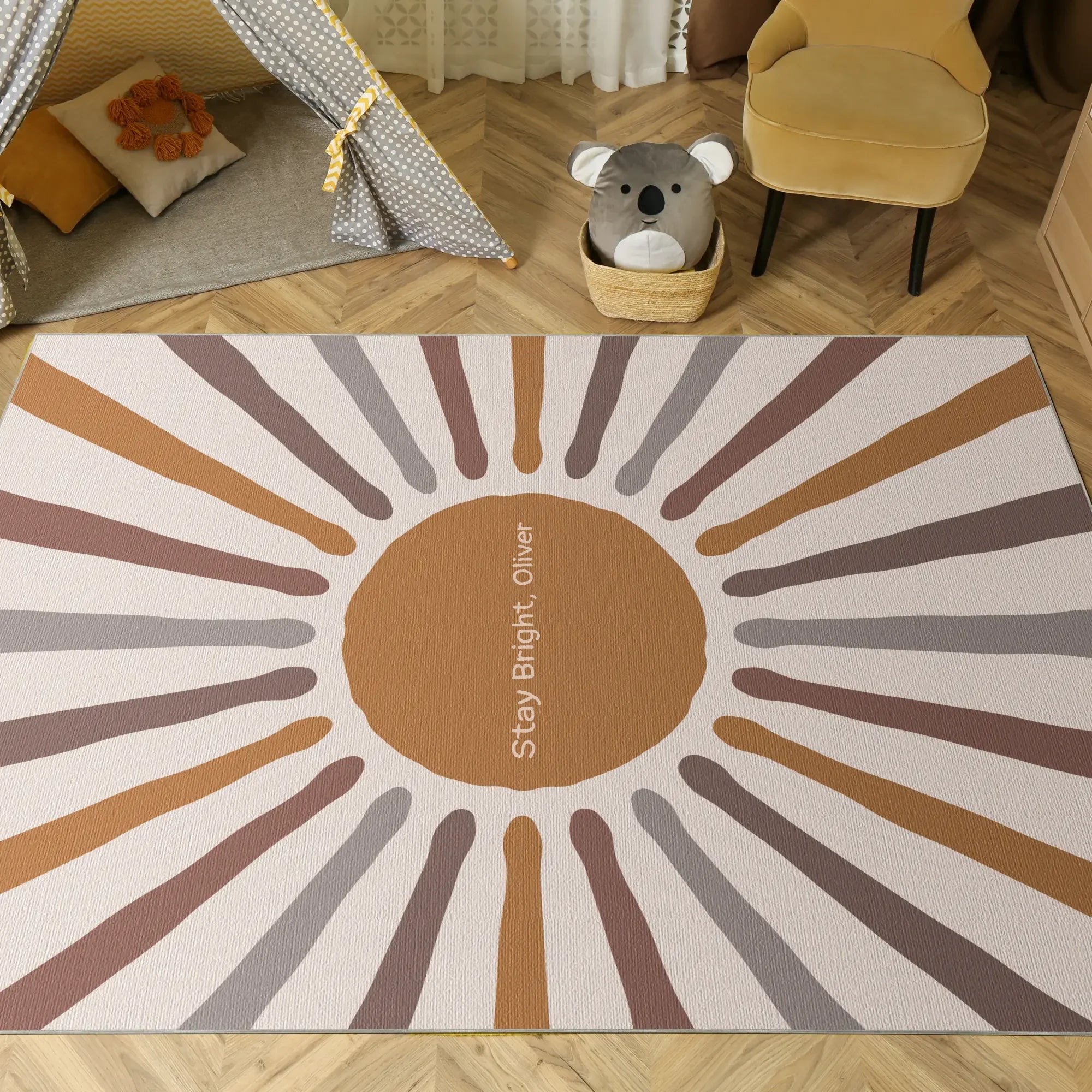 Gedämpfte Sonnenstrahlen | Anpassbarer Teppich