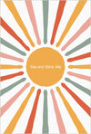 Retro Sunshine Burst | Personalisierbarer Teppich Mehrfarbig
