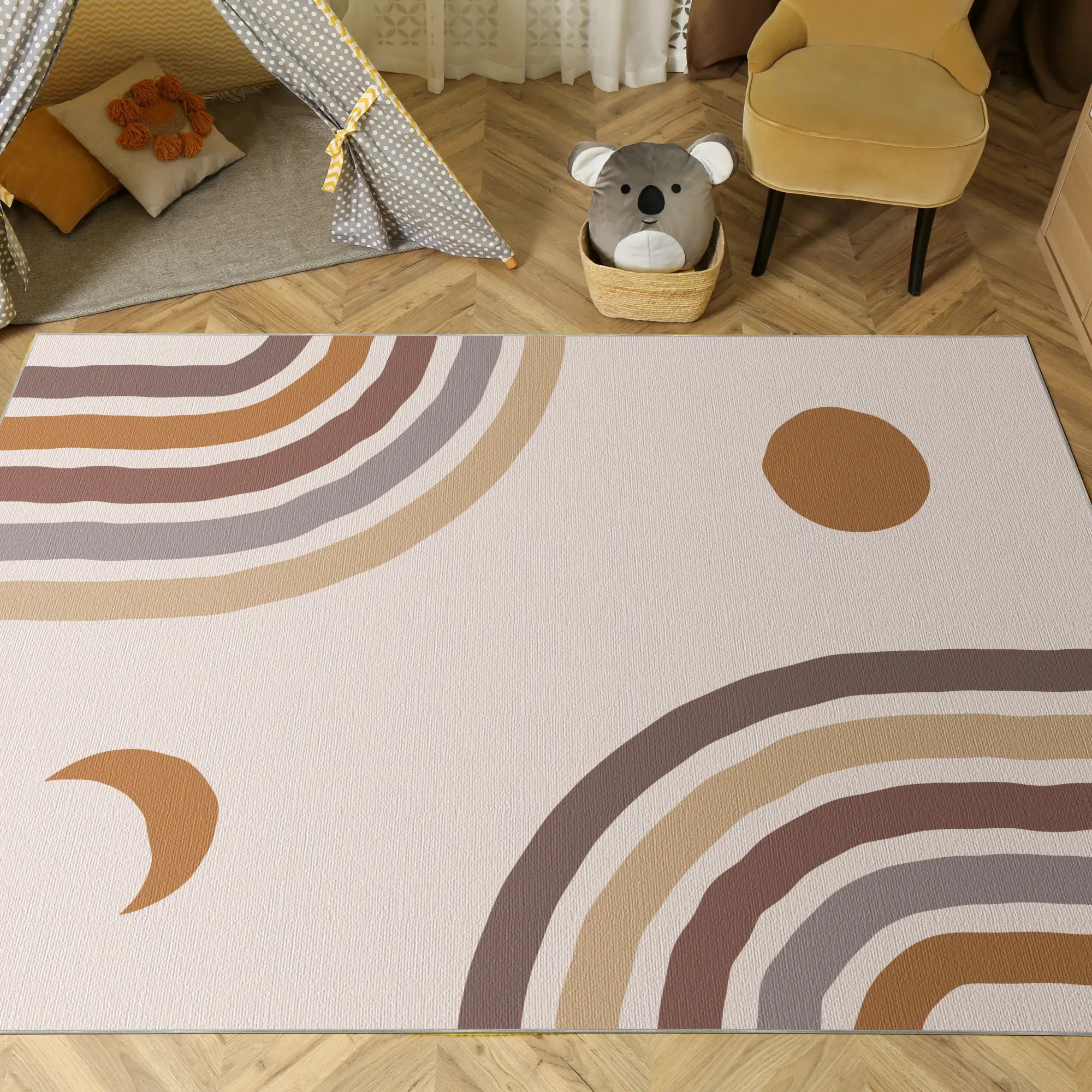 Pastell Safari Freunde Kinderteppich