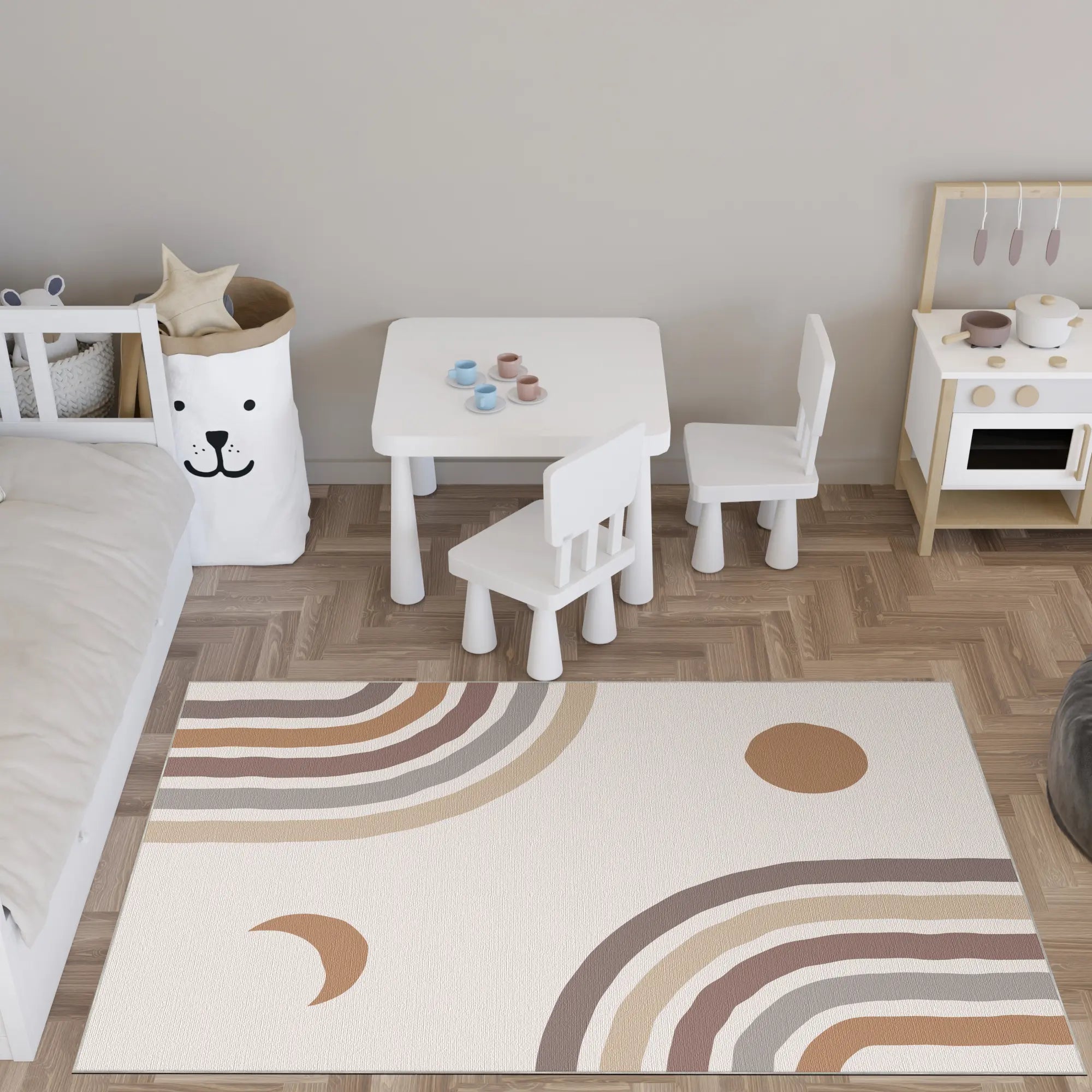 Pastell Safari Freunde Kinderteppich