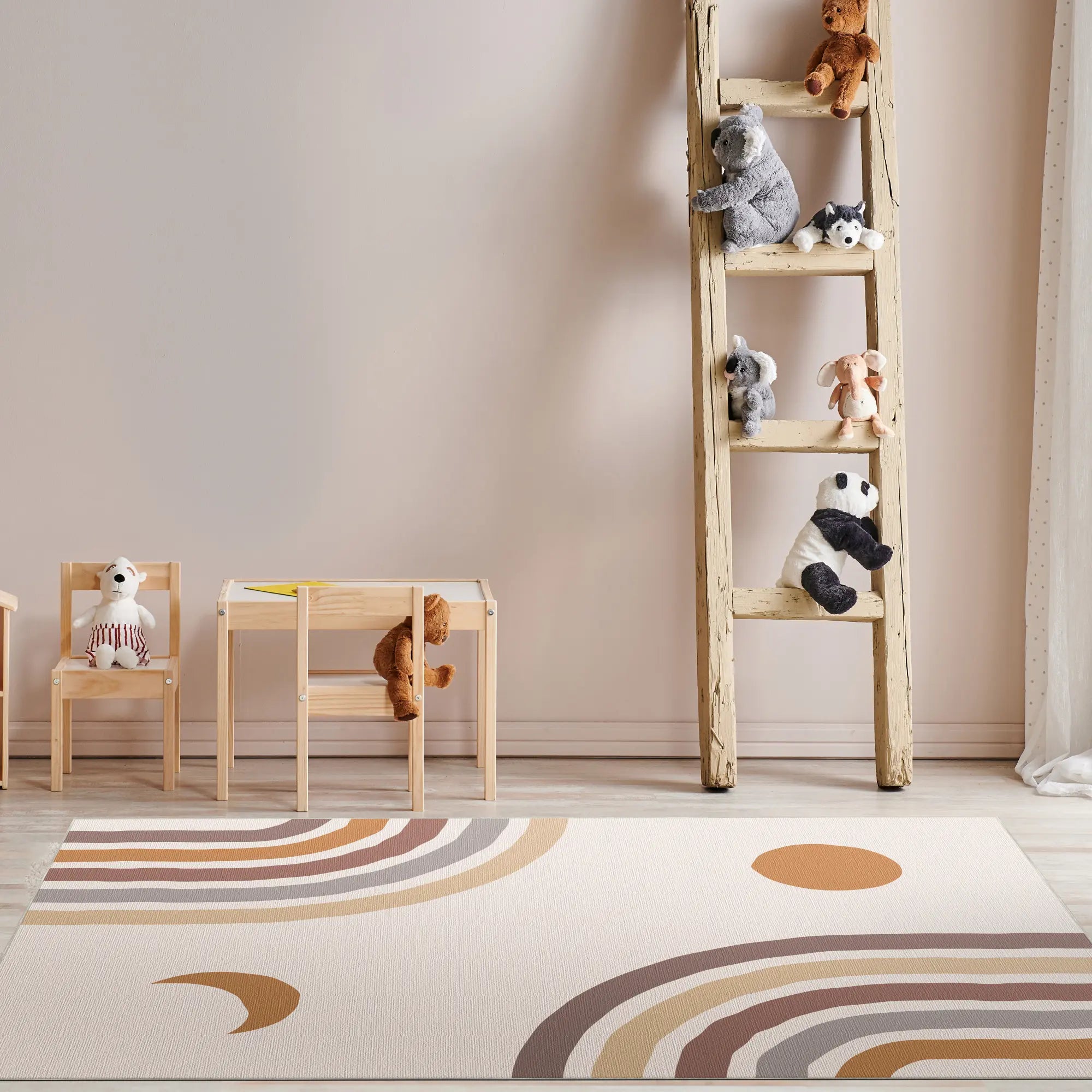Pastell Safari Freunde Kinderteppich