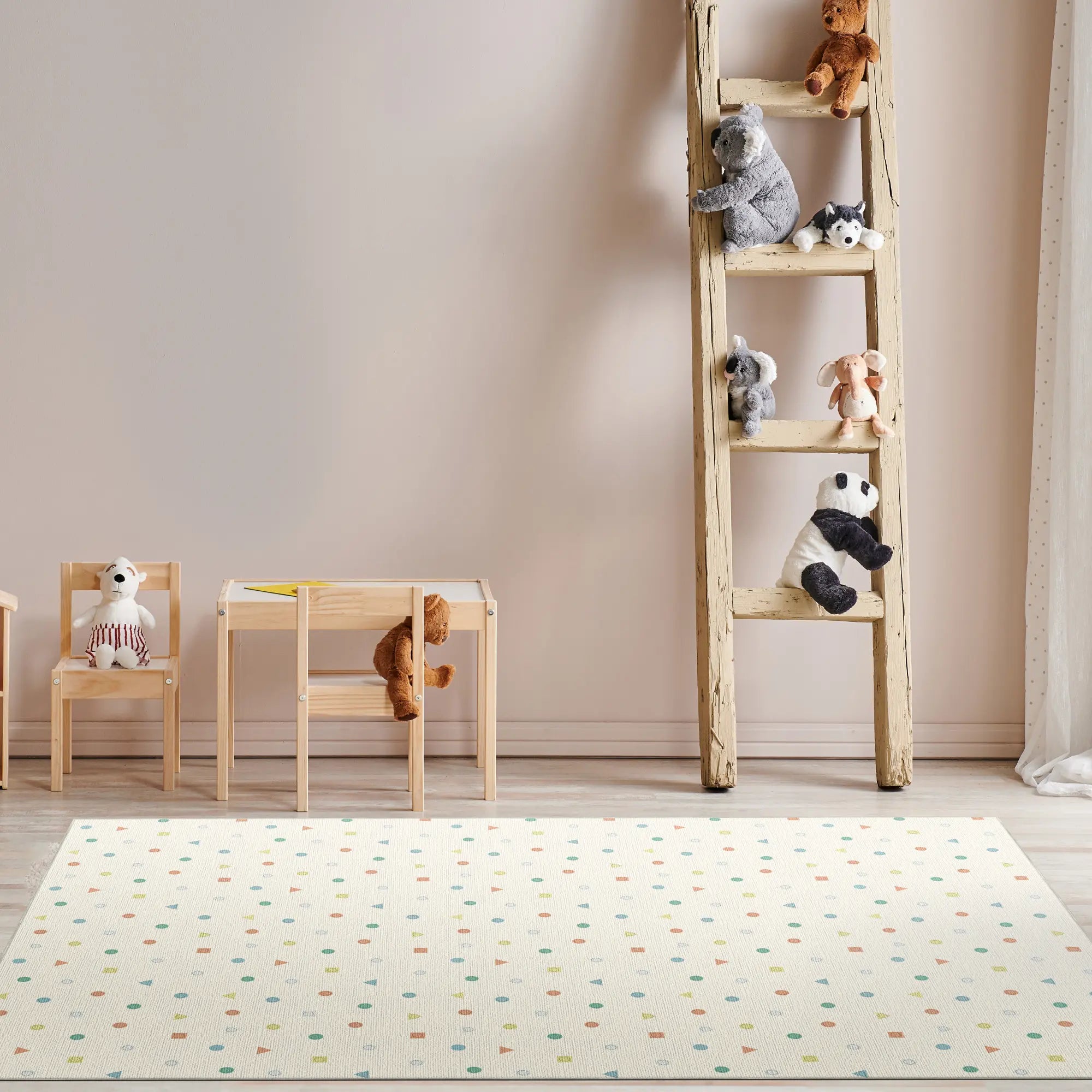 Pastell Geometrischer Waschbarer Kinderzimmer Teppich