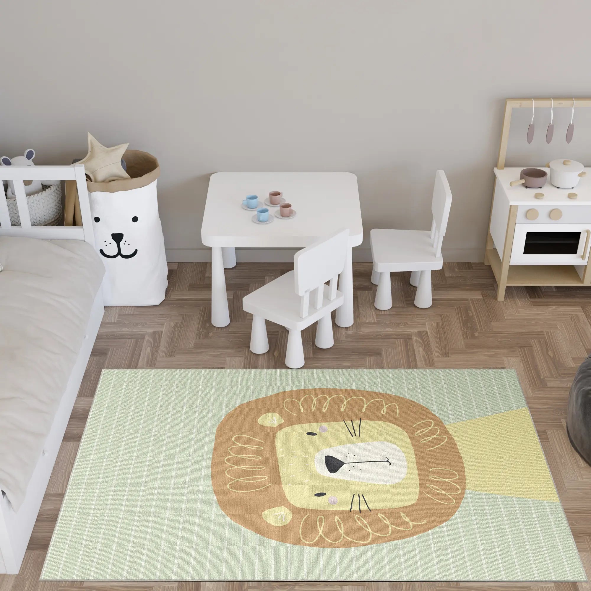 Friedlicher Berggipfel Kinderteppich