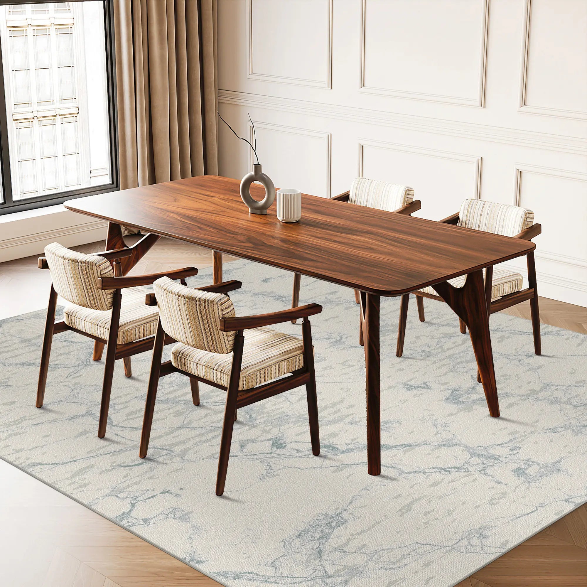 Saphirader Marmor Waschbarer Teppich