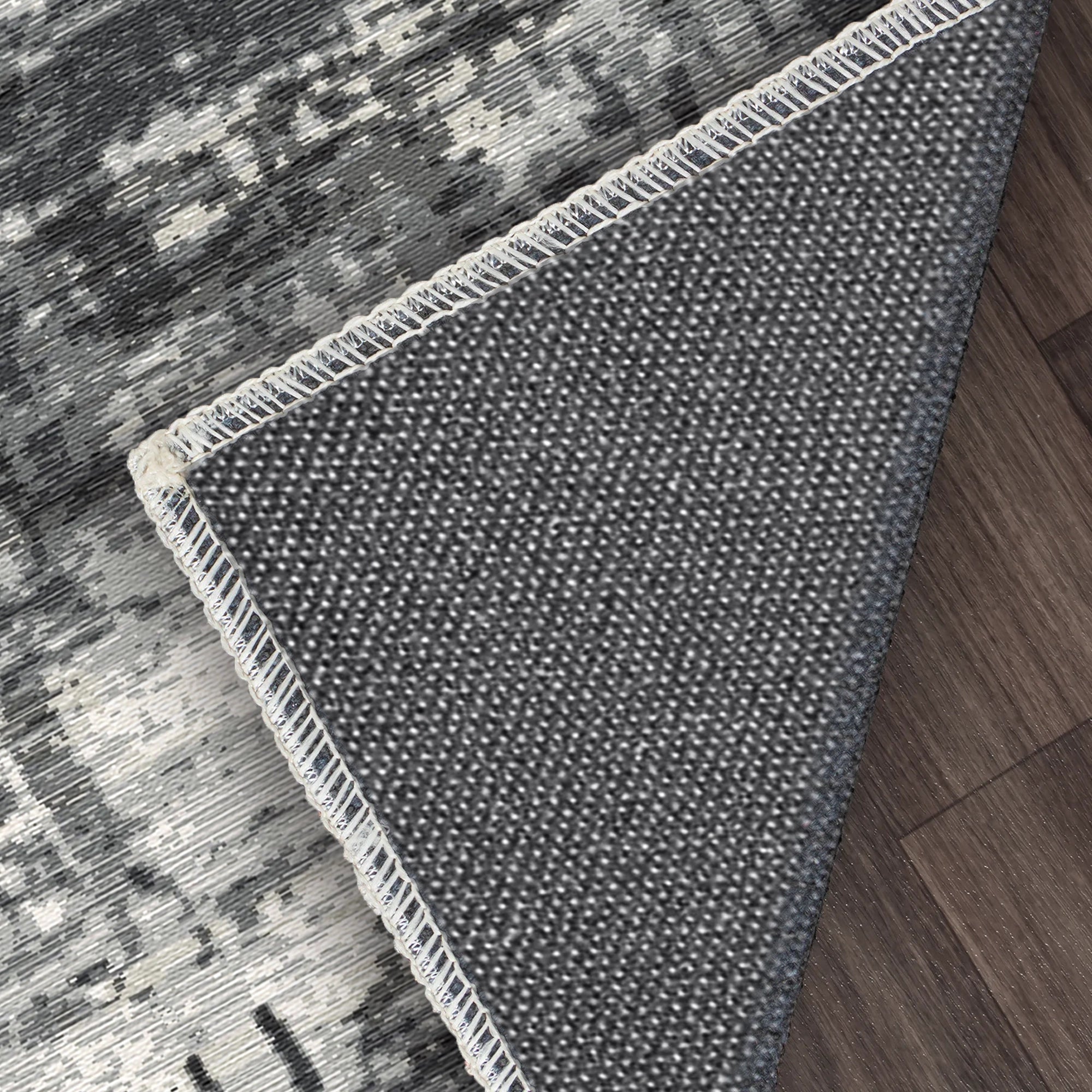 Midnight Drift Industrieller Abstrakter Teppich