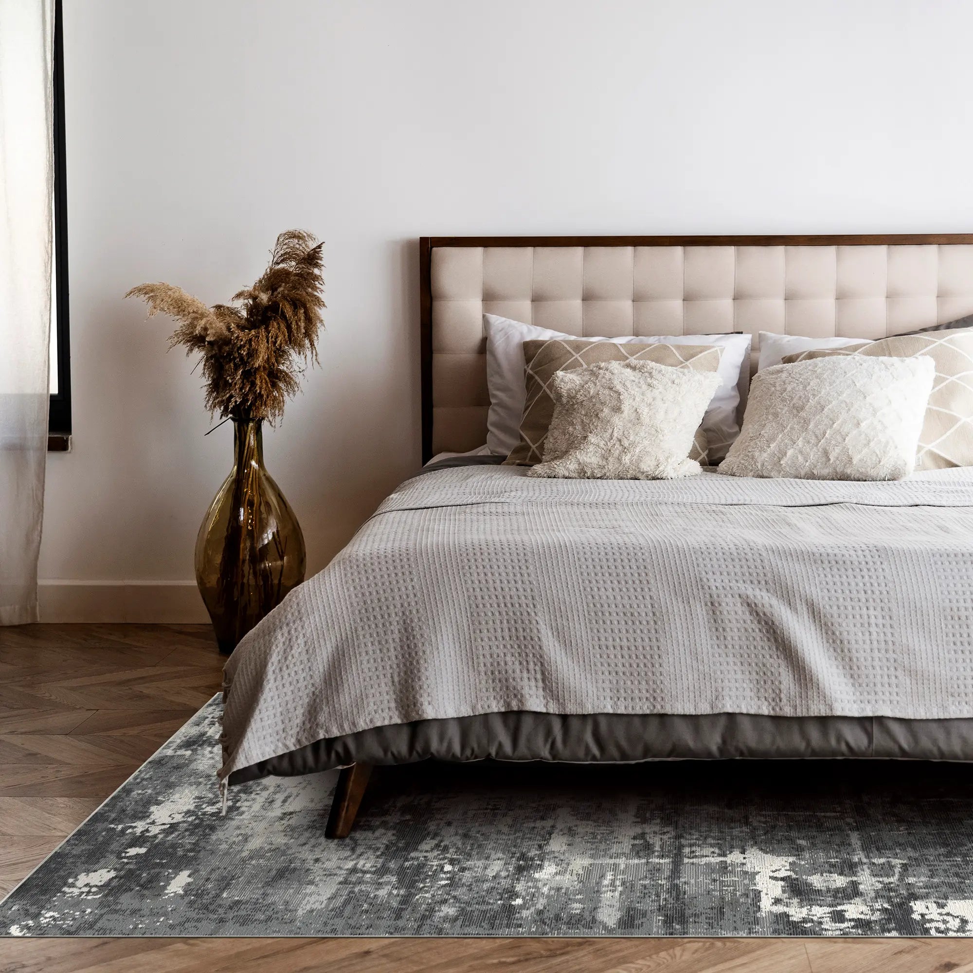 Midnight Drift Industrieller Abstrakter Teppich