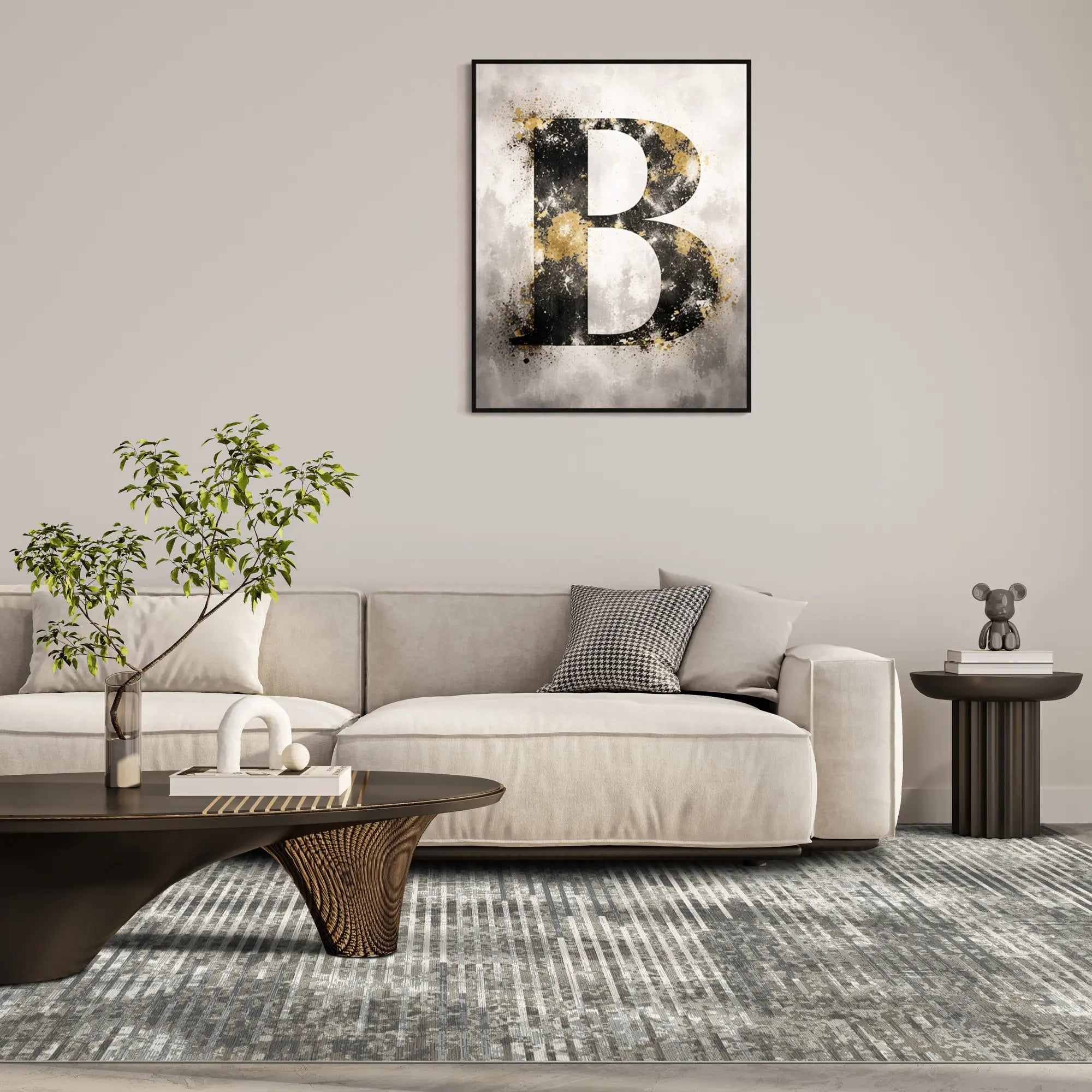 Kiesel Horizont Industrieller Abstrakter Teppich