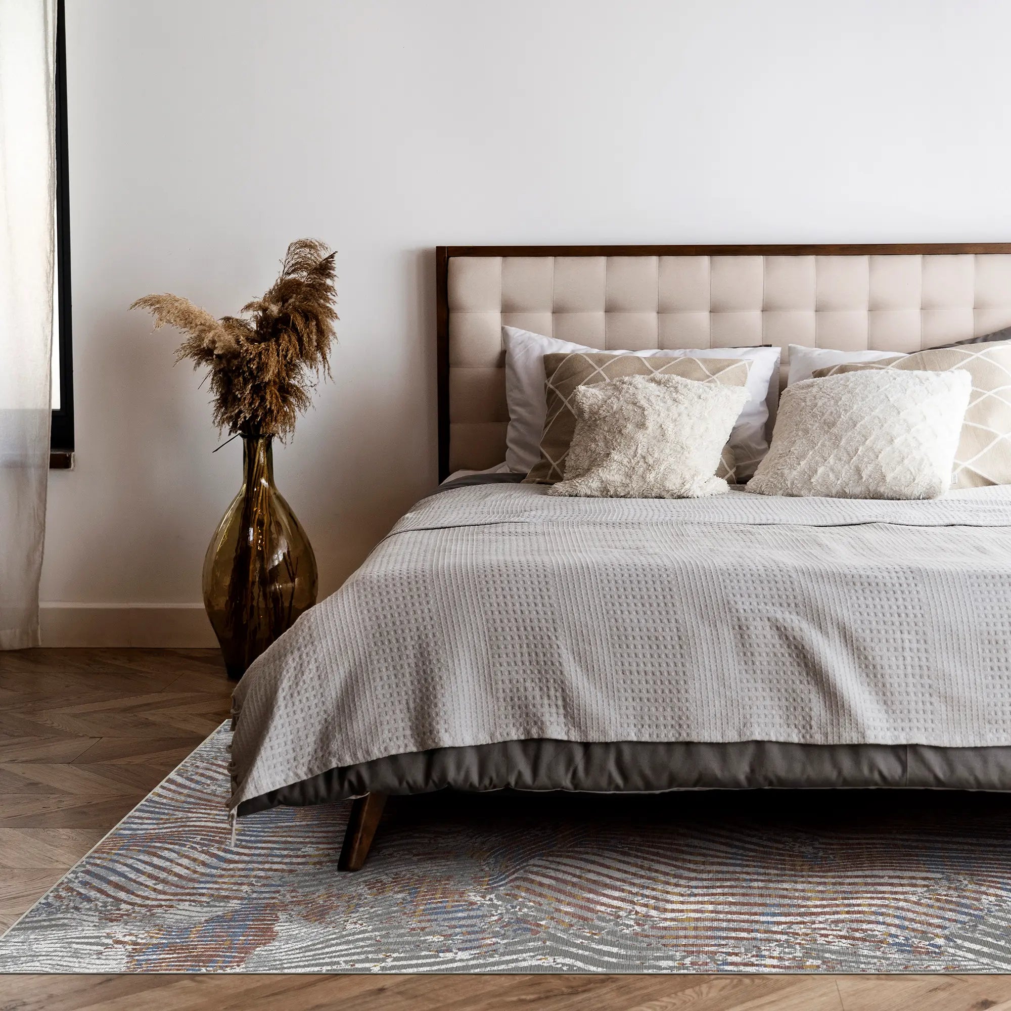 Topografischer Wellenmuster-Teppich im Used-Look