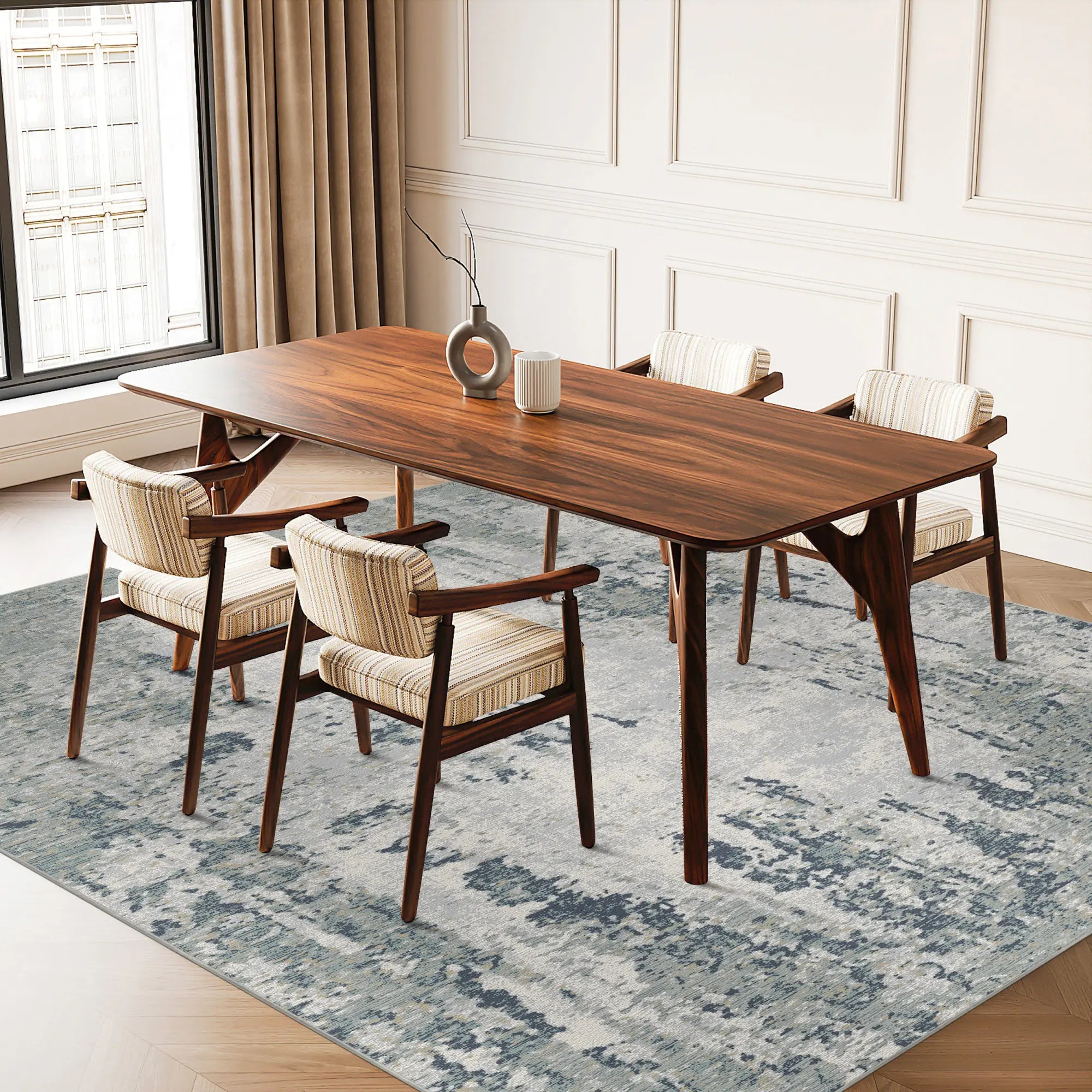 Ocean Patina Abstrakter Teppich im Used-Look