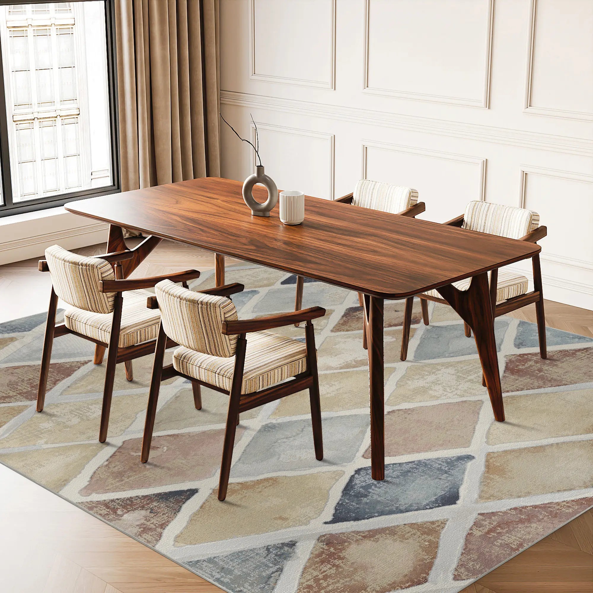 Mosaik Aquarell Harlekin Teppich