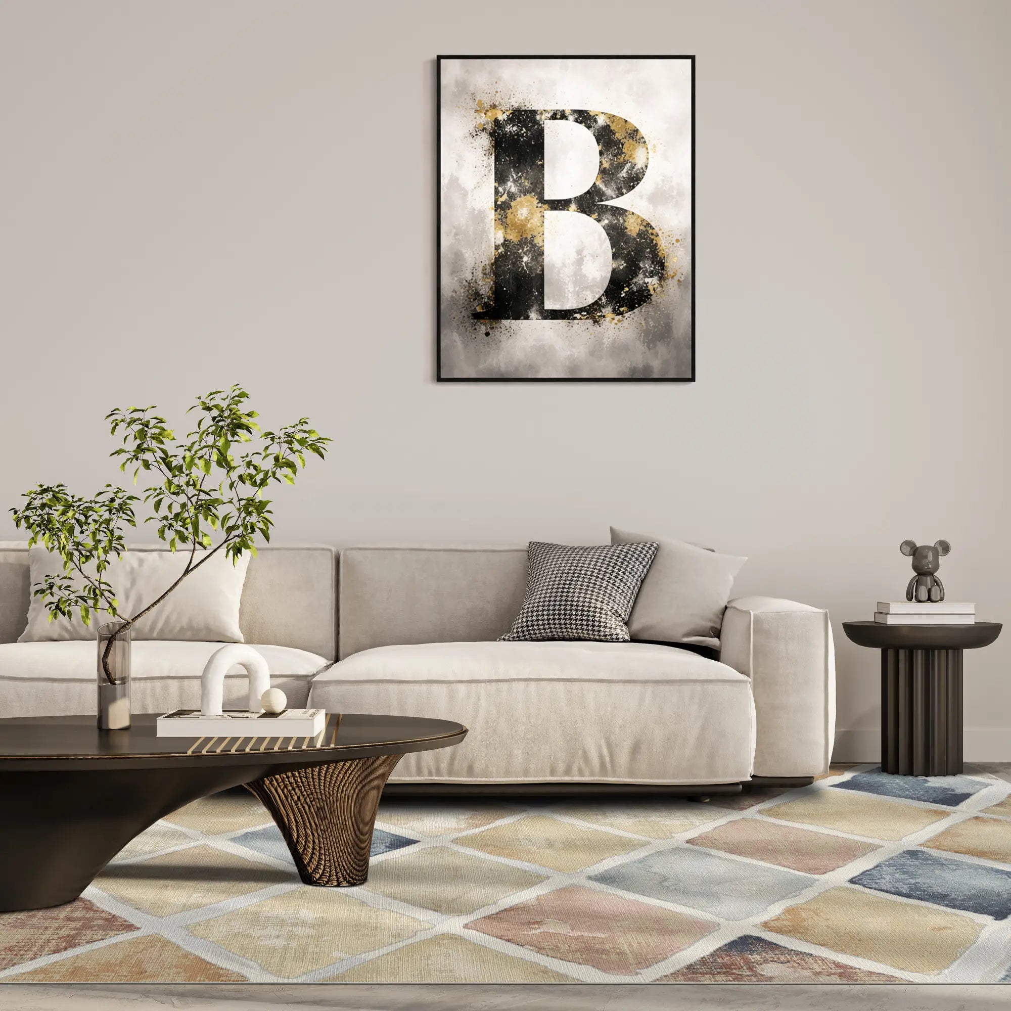 Mosaik Aquarell Harlekin Teppich