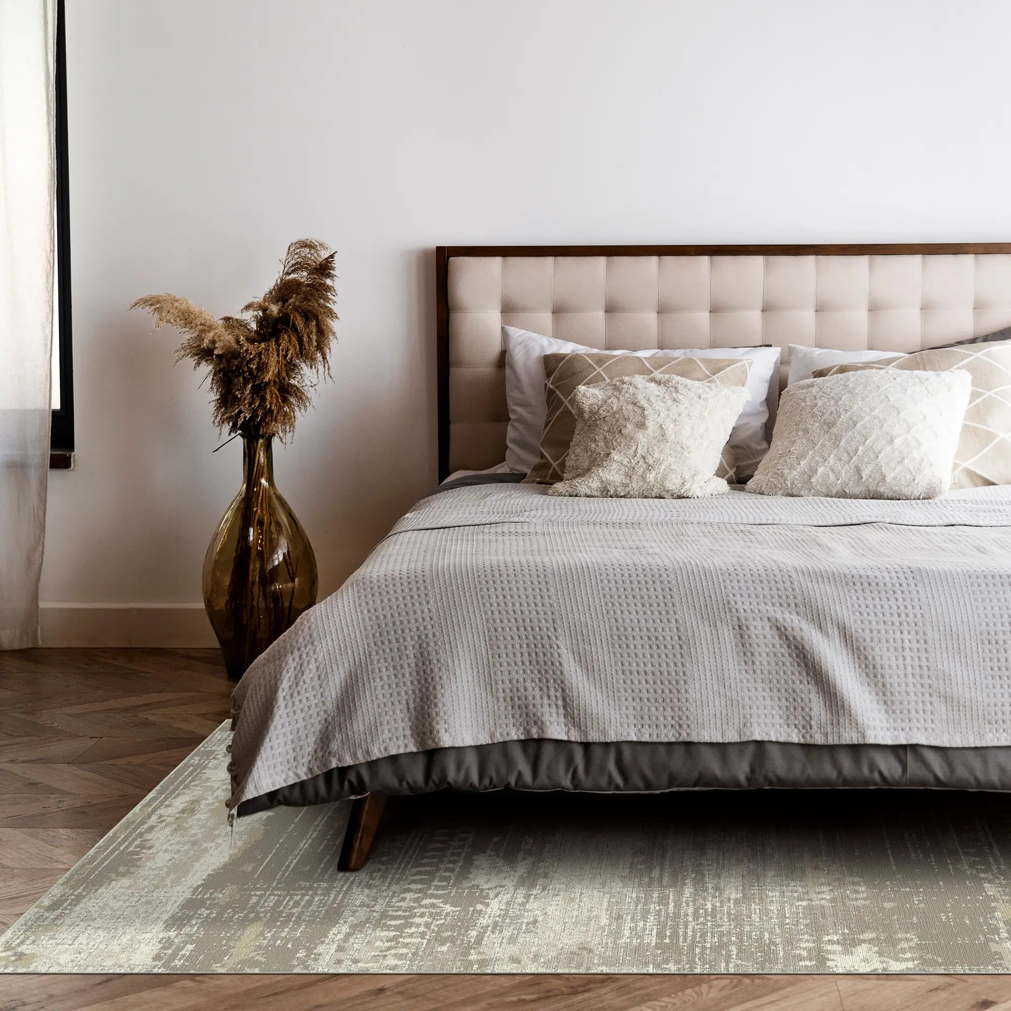 Taupe Strata Used-Look Teppich