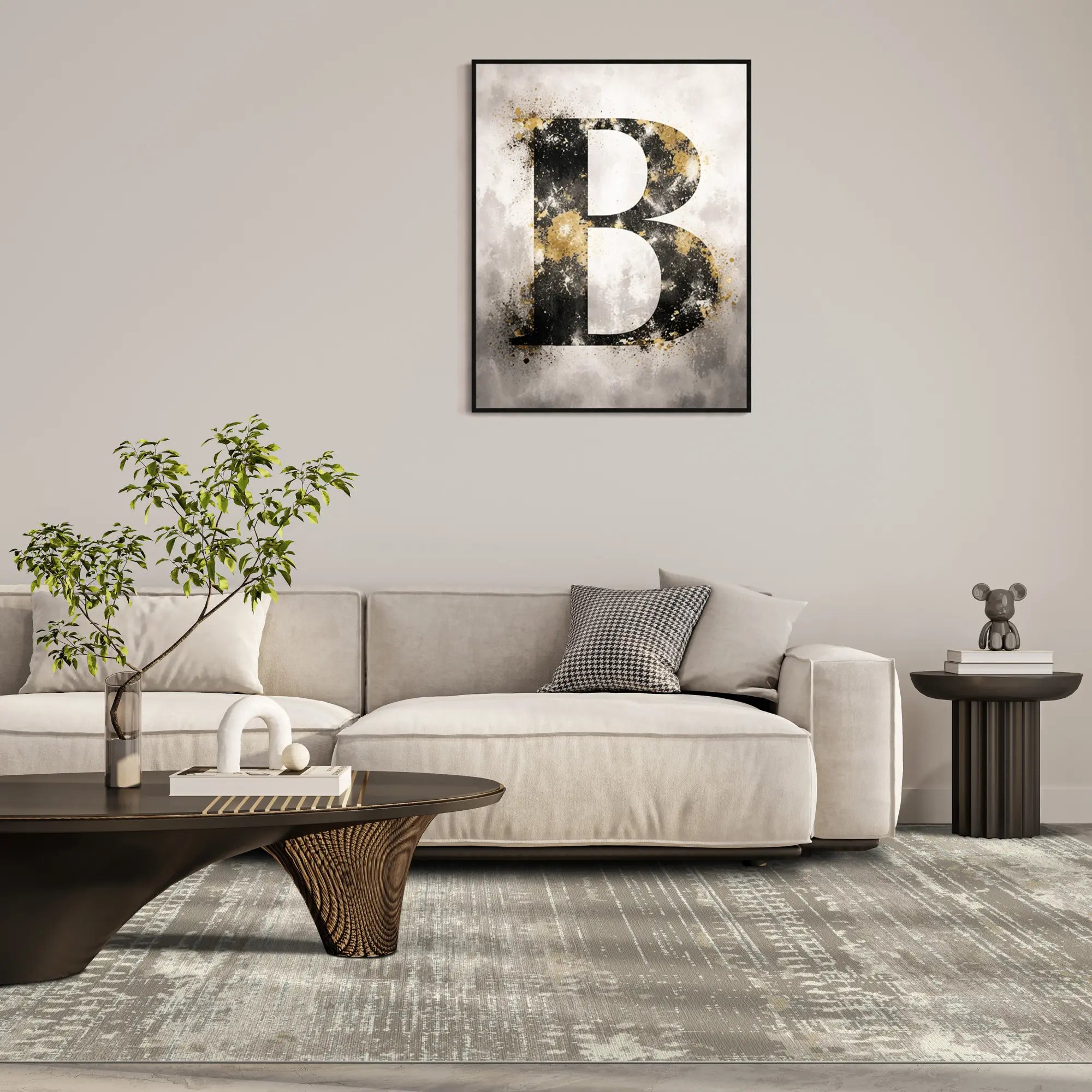 Taupe Strata Used-Look Teppich
