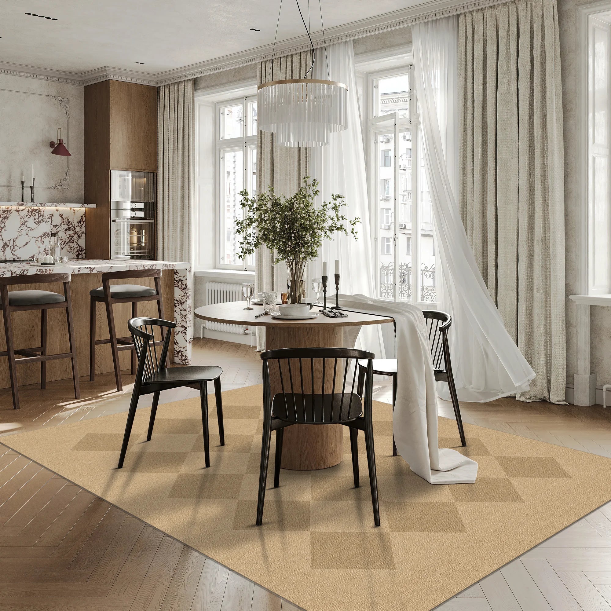 Argyle Jute-Look Moderner Teppich