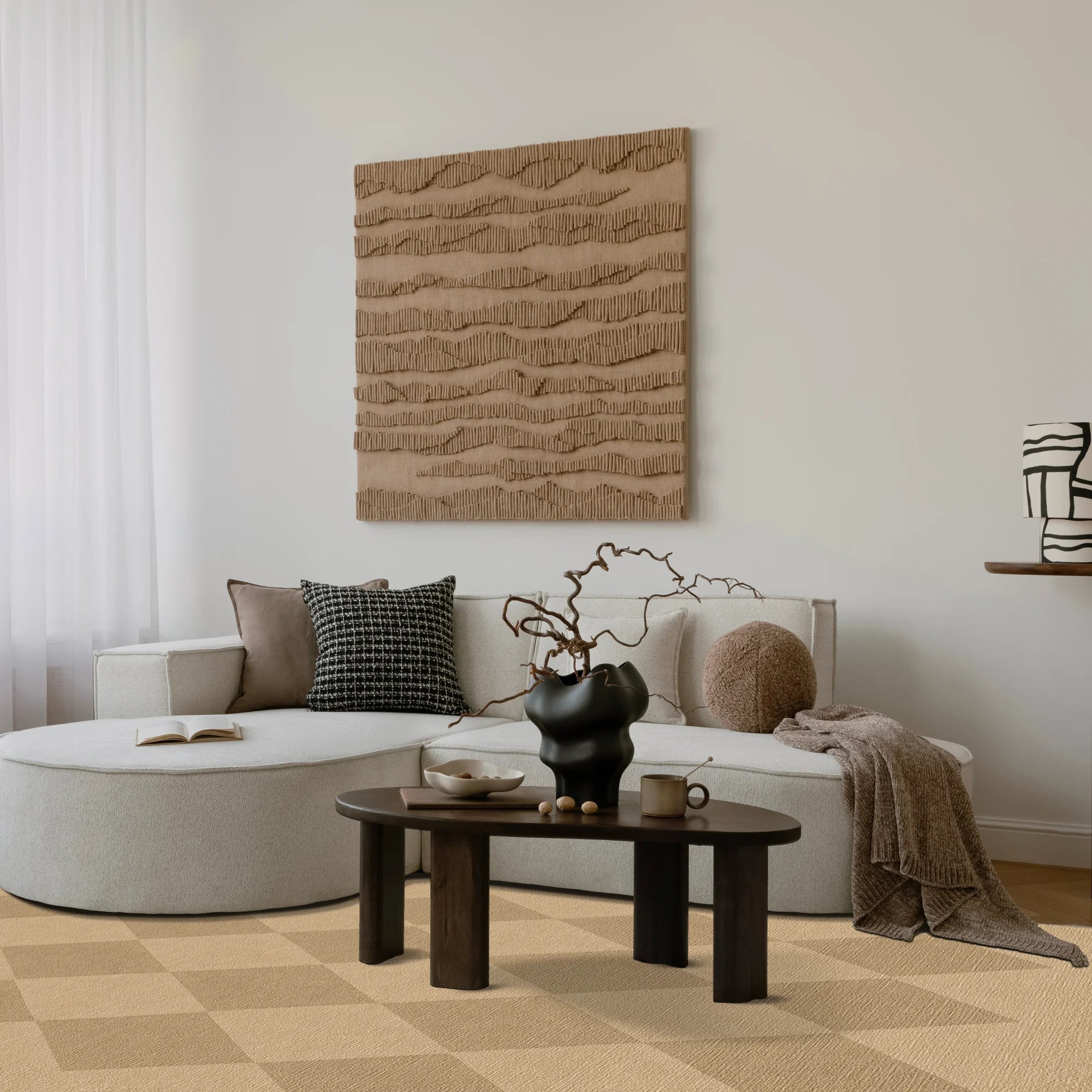 Argyle Jute-Look Moderner Teppich
