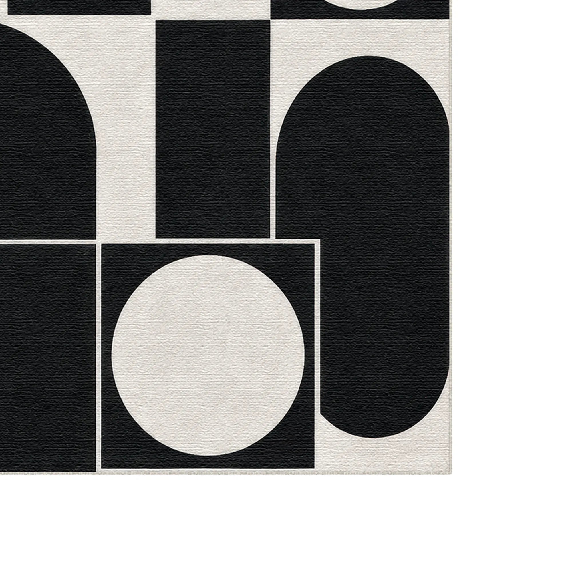 Geometrischer abstrakter schwarz-weißer Teppich