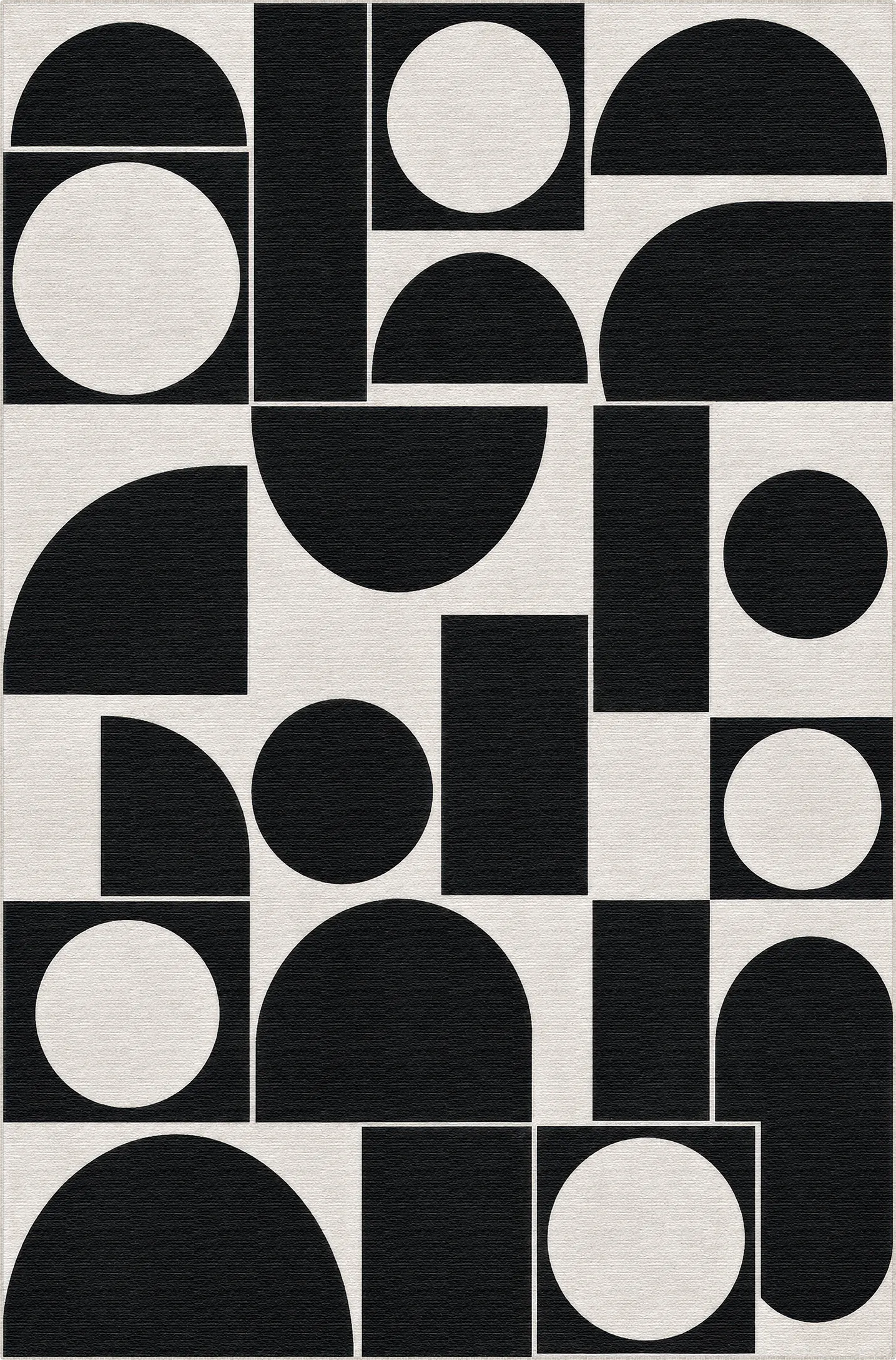 Geometrischer abstrakter schwarz-weißer Teppich