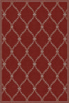 Eleganter Teppich mit barockem Gittermuster in Karmesinrot Rot