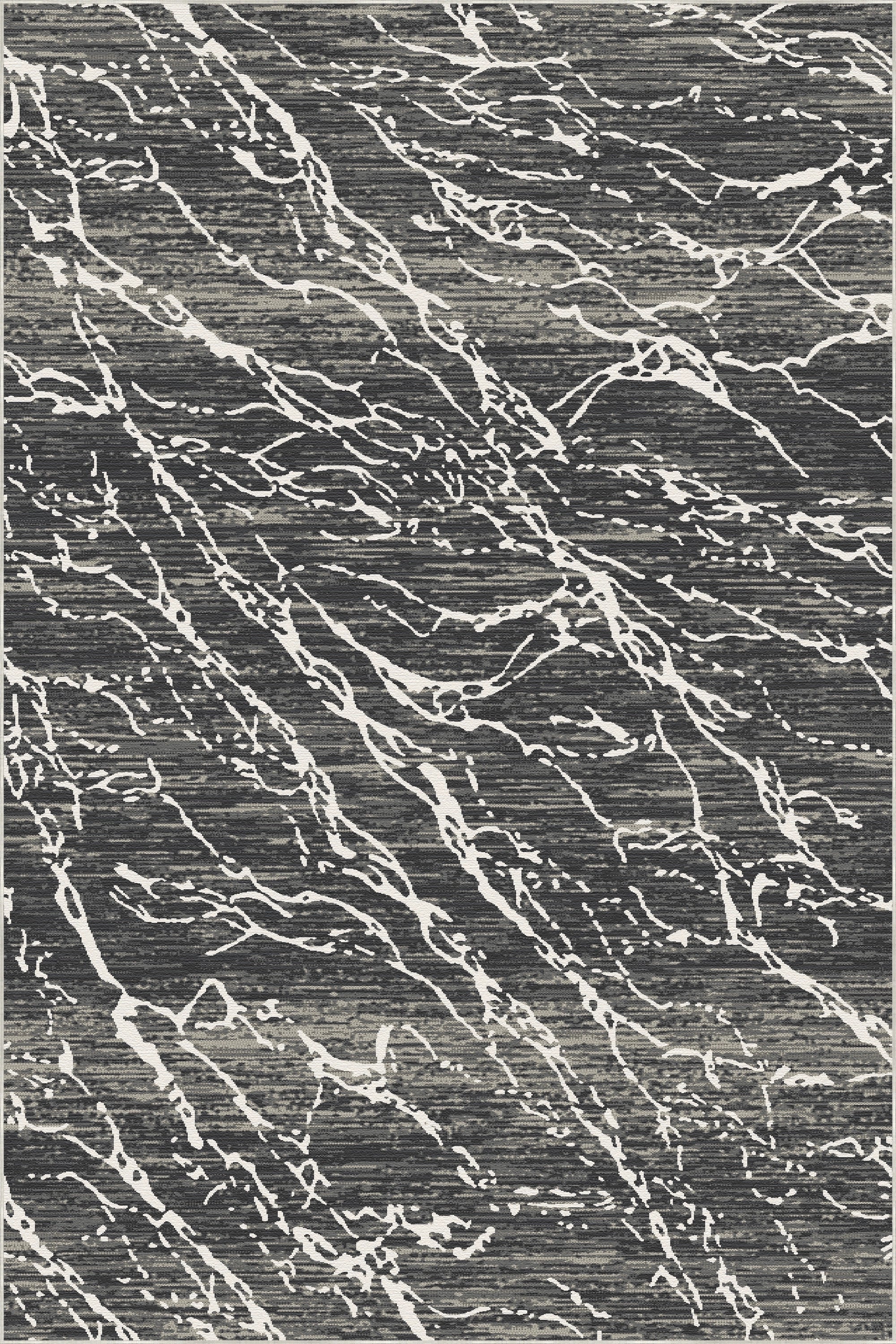 Waschbarer Teppich aus Obsidian Frost Marble