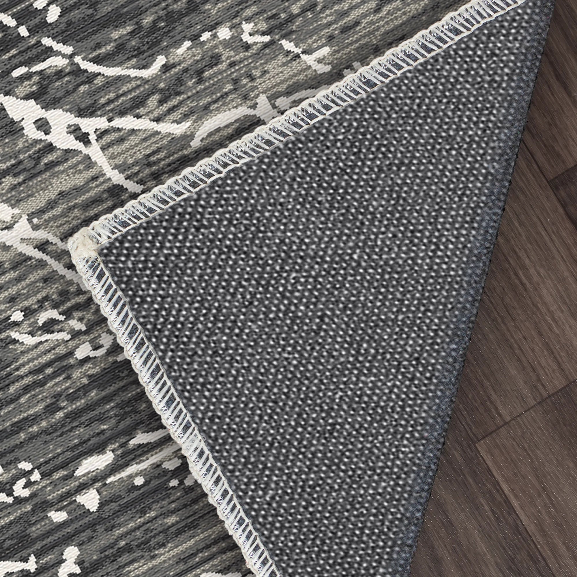 Waschbarer Teppich aus Obsidian Frost Marble