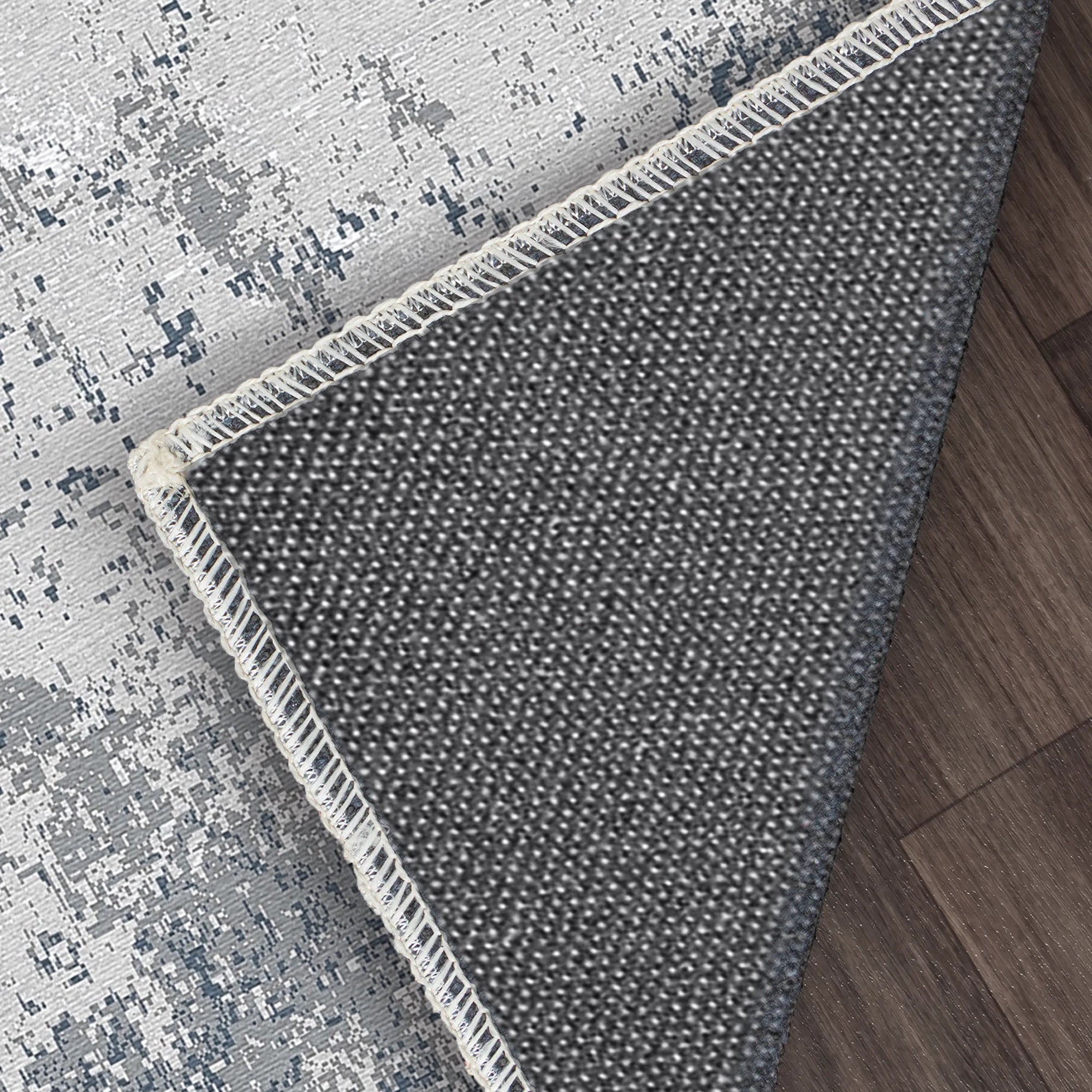 Abstrakter Teppich Misty Slate im Used-Look