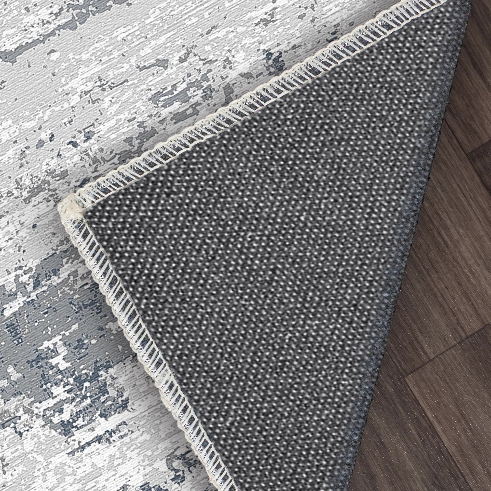 Abstrakter Teppich Azure Horizon im Used-Look