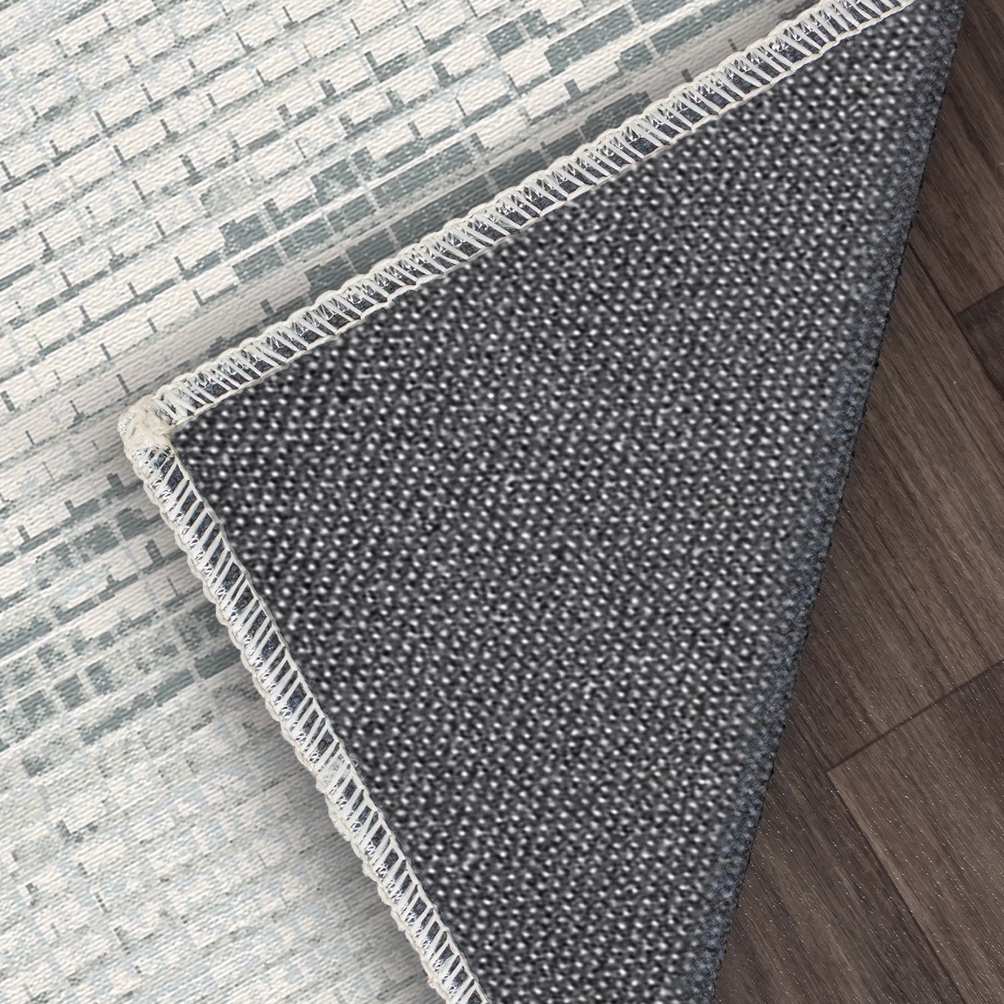 Abstrakter Teppich mit Silbernem Matrixmosaik