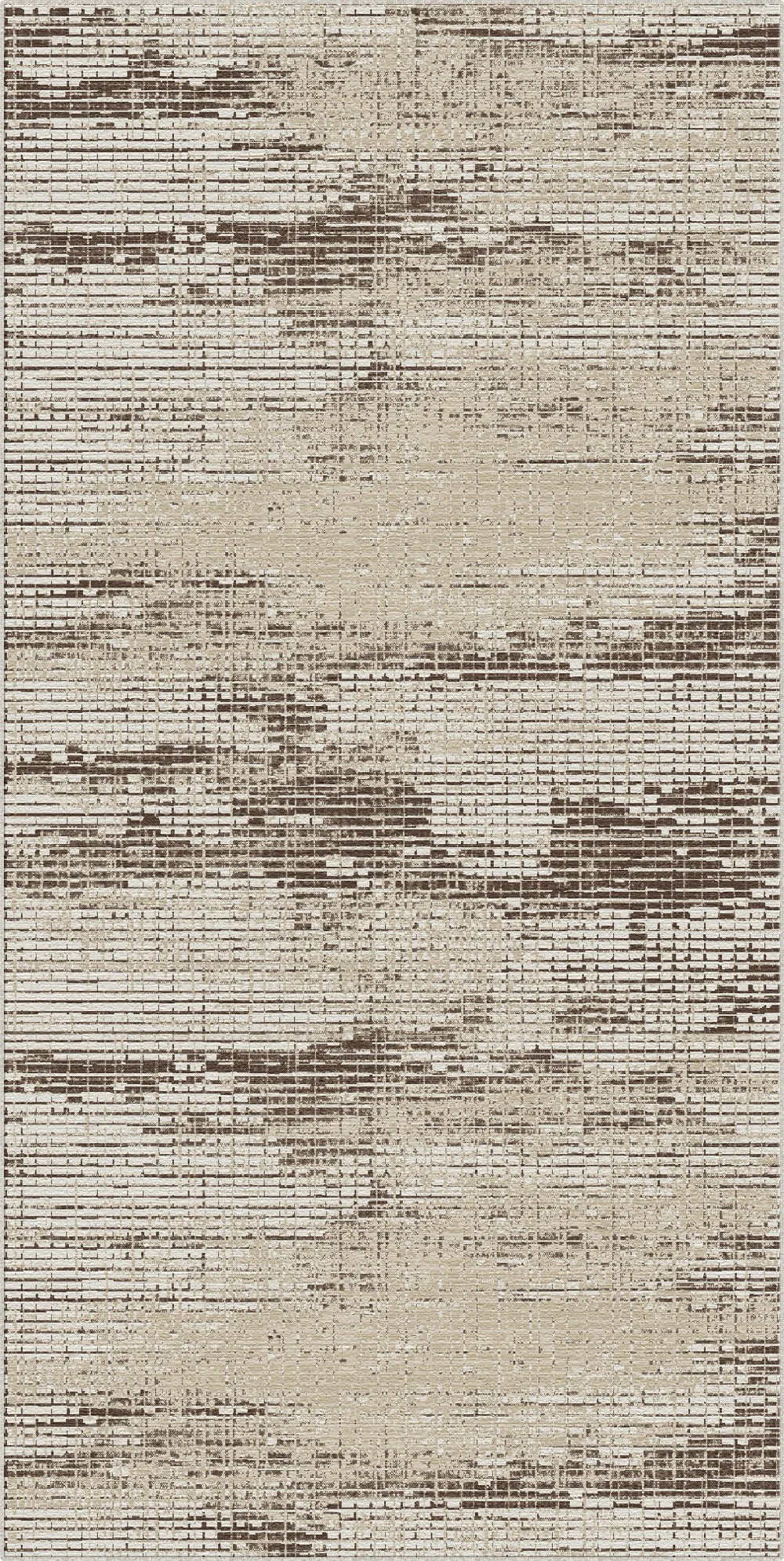 Espresso Glitch Mosaik Abstrakter Teppich