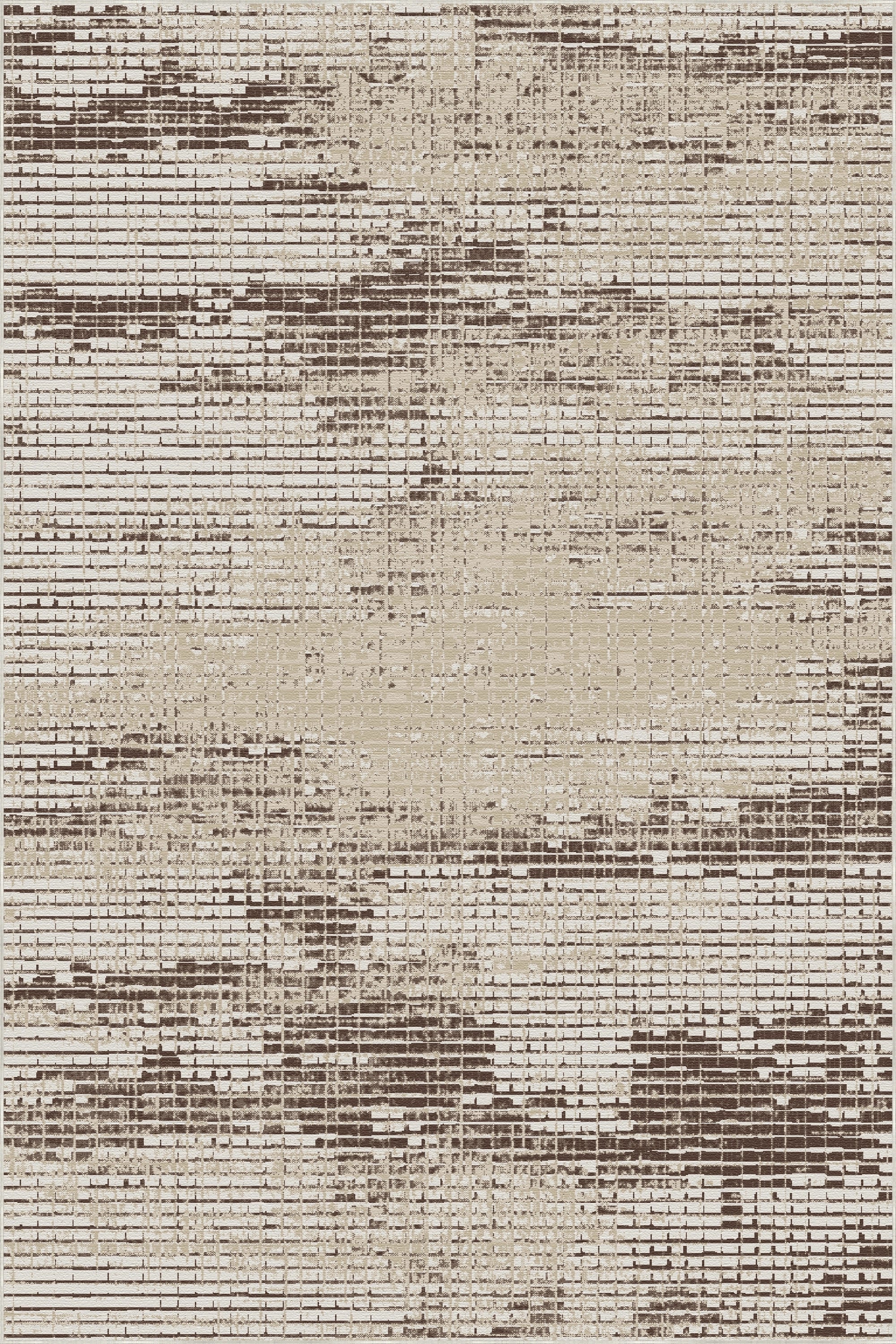 Espresso Glitch Mosaik Abstrakter Teppich