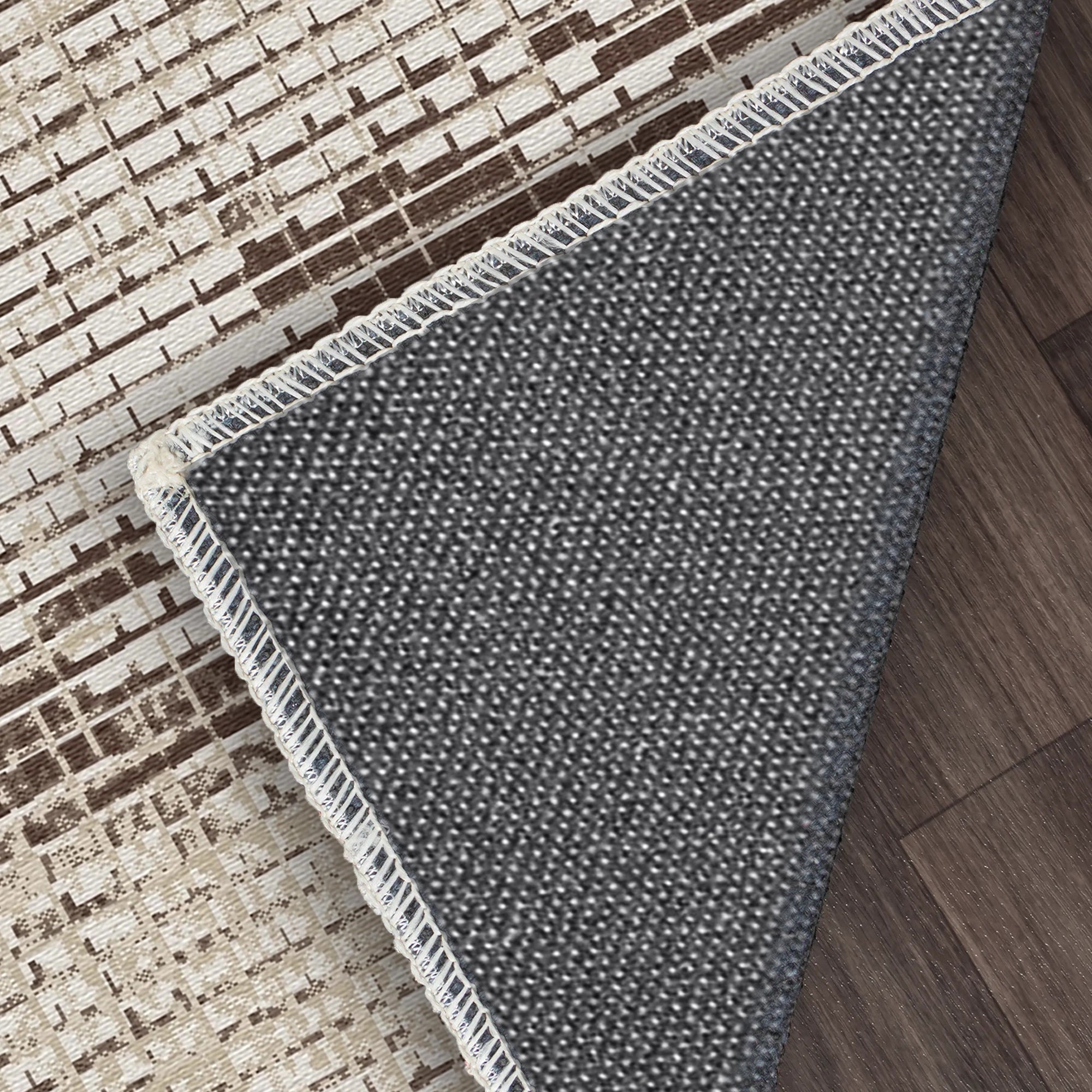 Espresso Glitch Mosaik Abstrakter Teppich