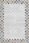 Terra Saphir Mosaik Umrandeter Abstrakter Teppich Mehrfarbig