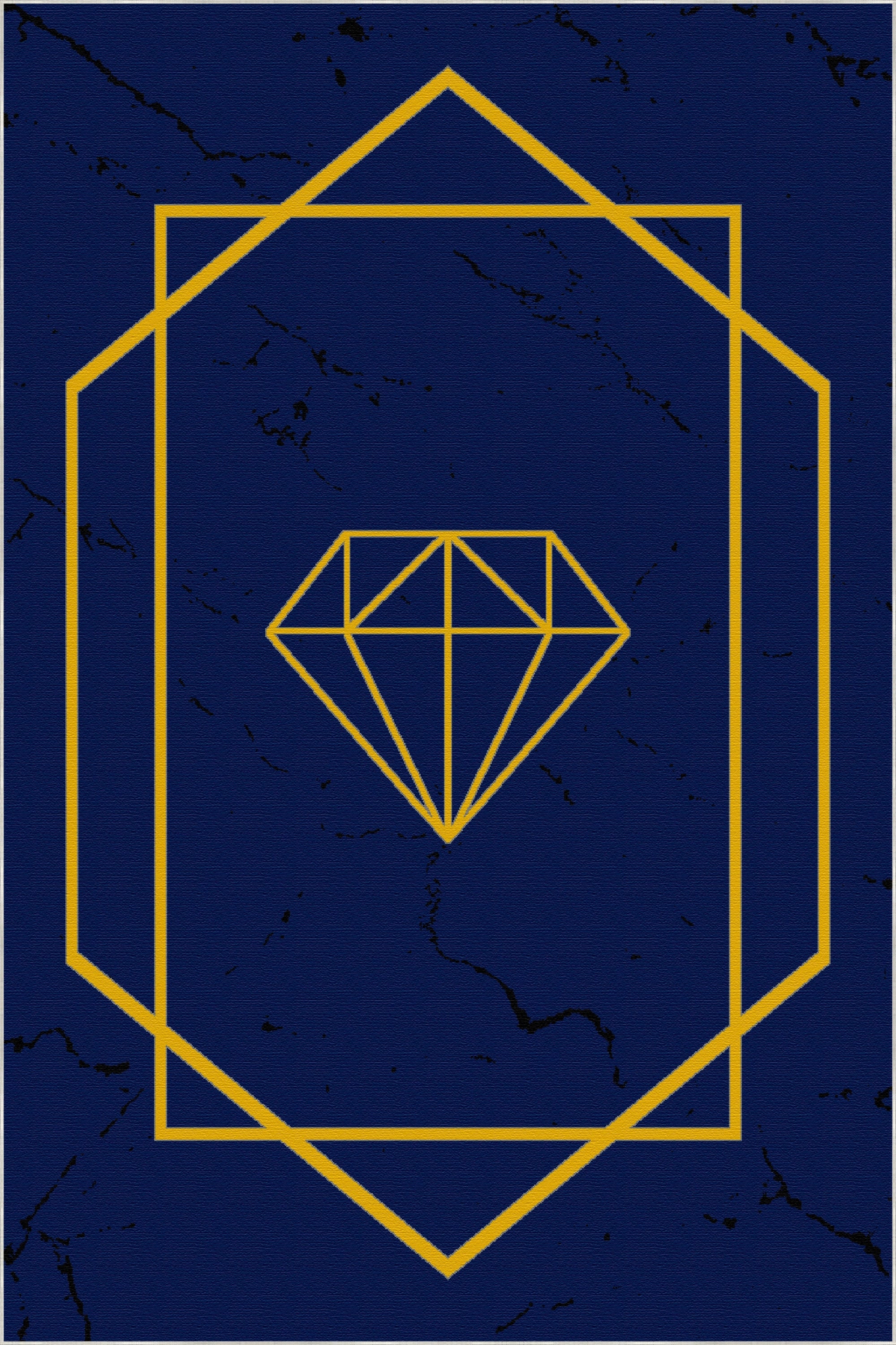 Saphir Diamant Gold Geometrie Teppich