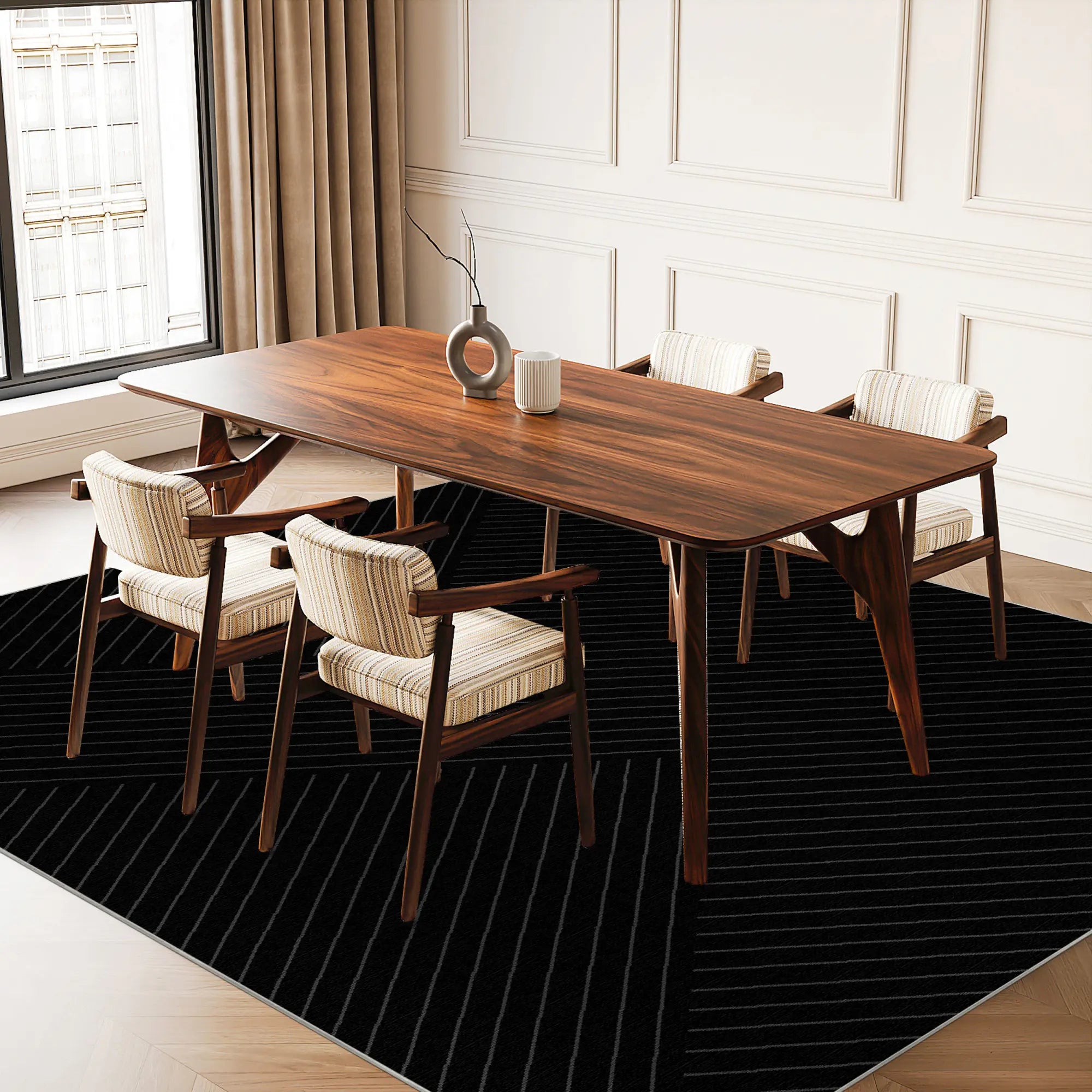 Obsidian Nexus Linear Teppich