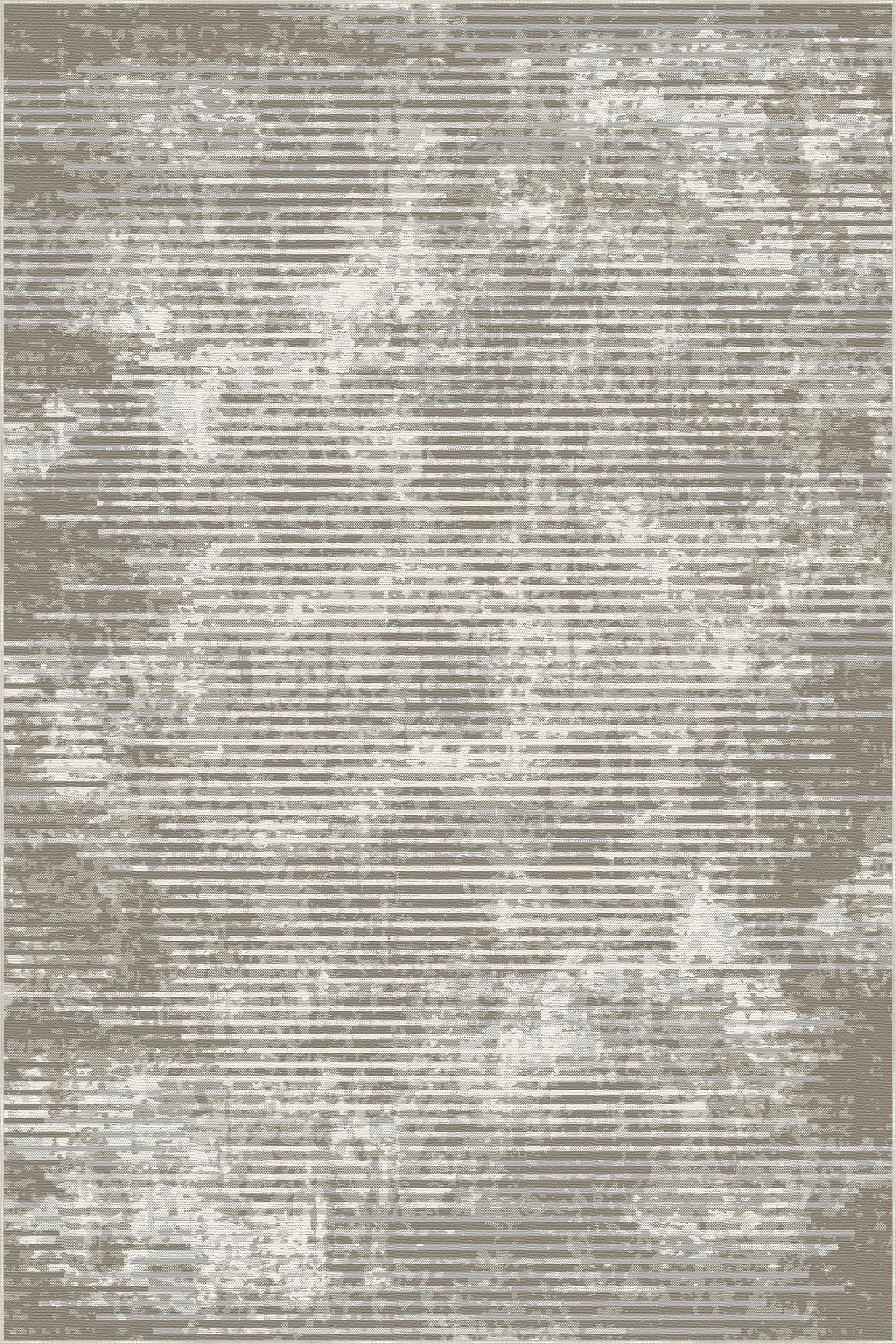 Taupe Horizon Linear Glitch Teppich
