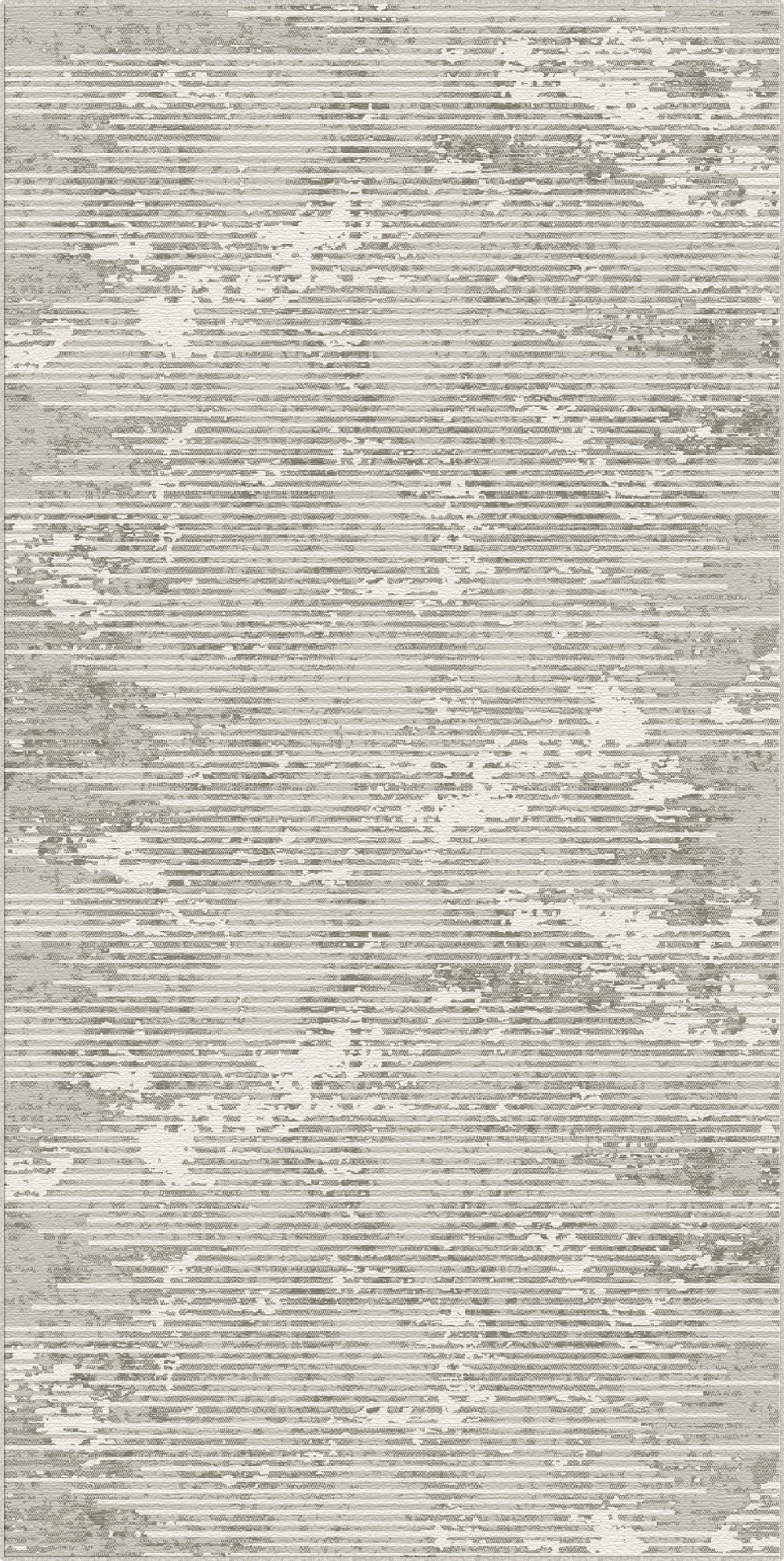 Elfenbein Horizont Linear Glitch Teppich