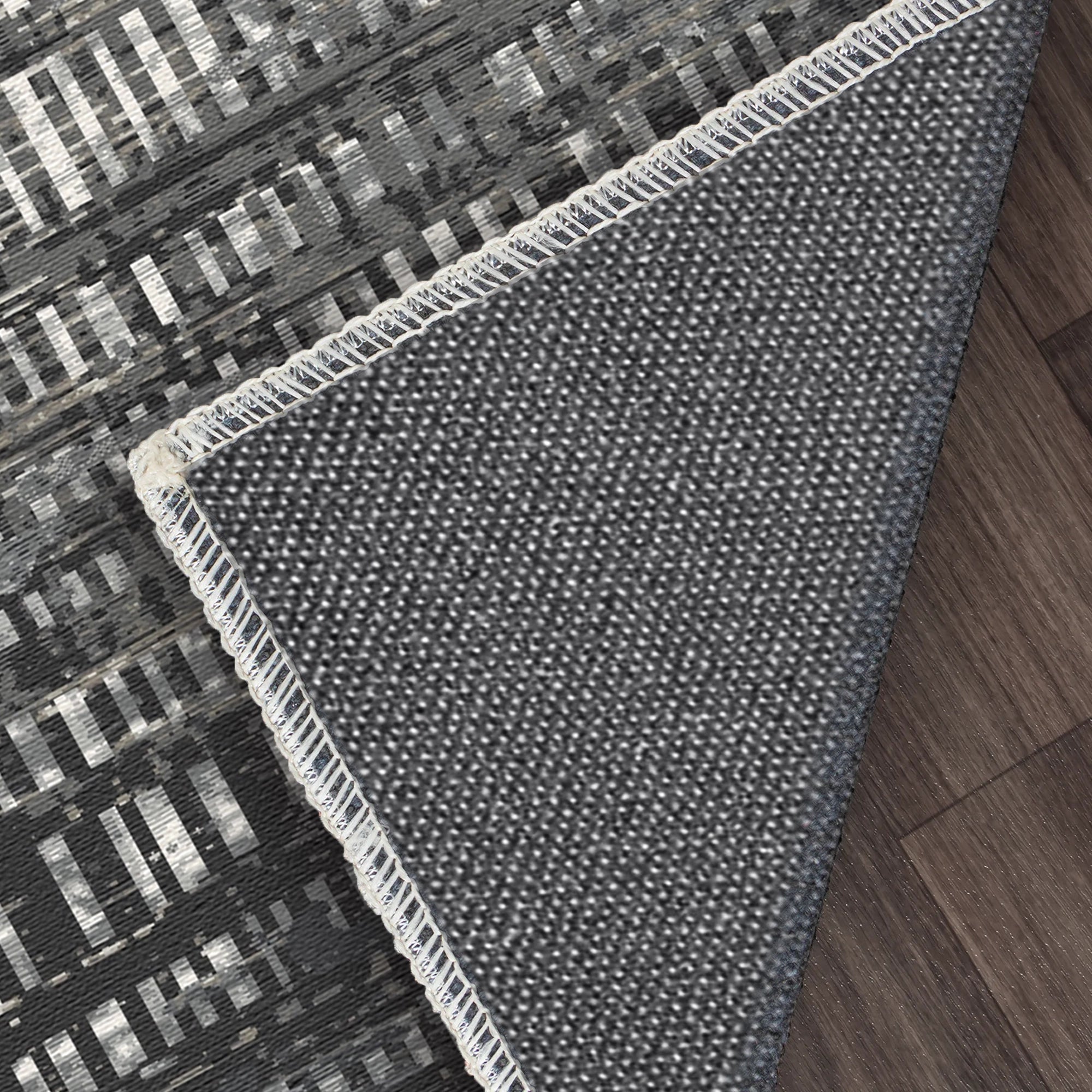 Abstrakter Digital-Glitch-Teppich in Schiefergrau