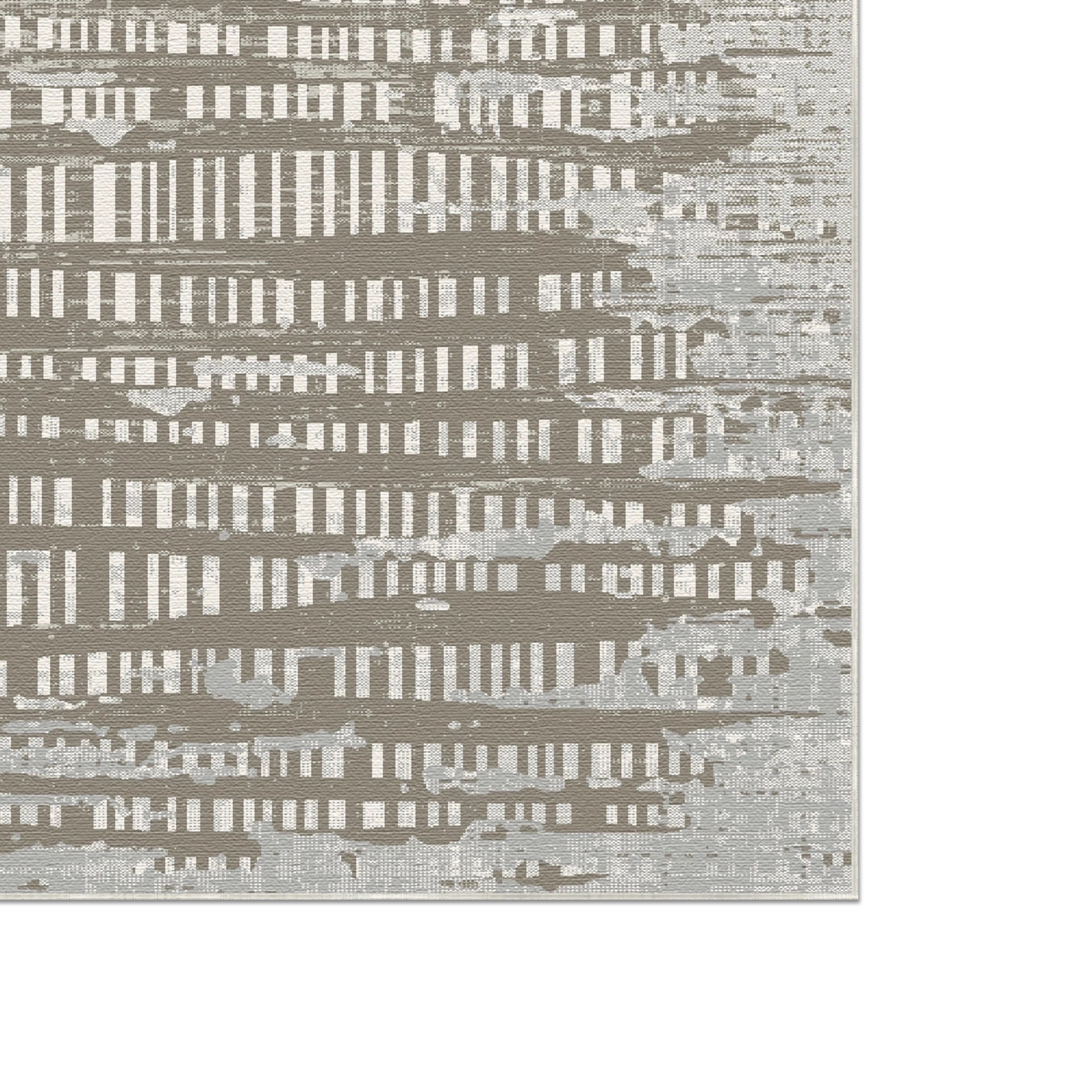 Waschbarer Teppich Taupe Signal Glitch