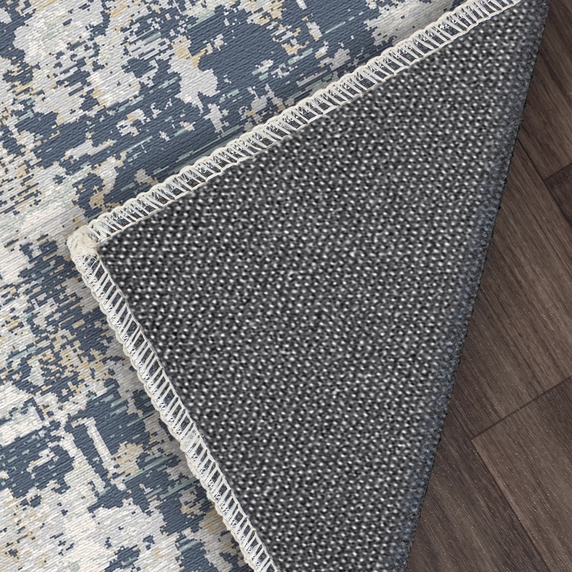 Abstrakter Designer Teppich mit Mitternachts Aura