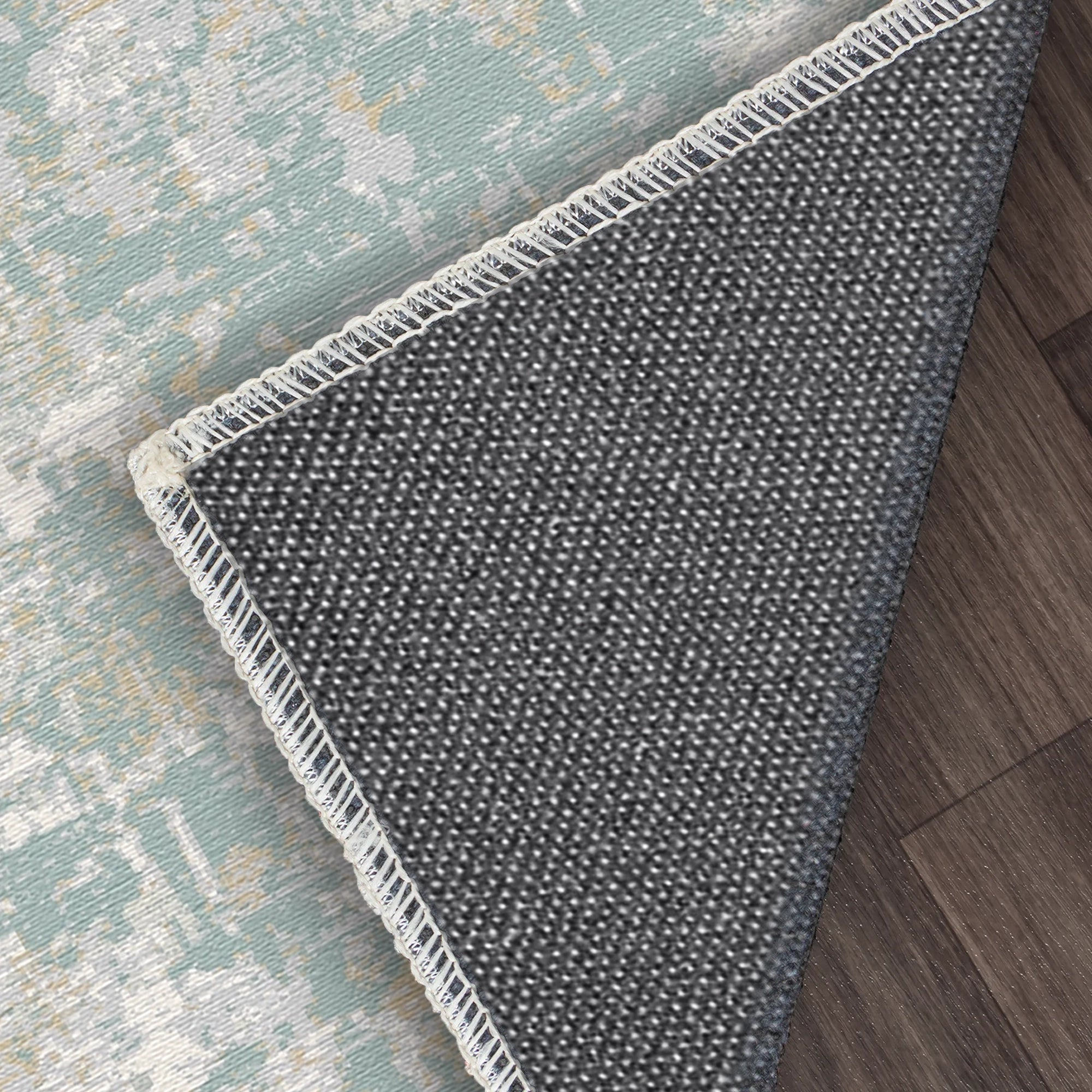 Abstrakter Vintage Teppich in Lagunenoptik