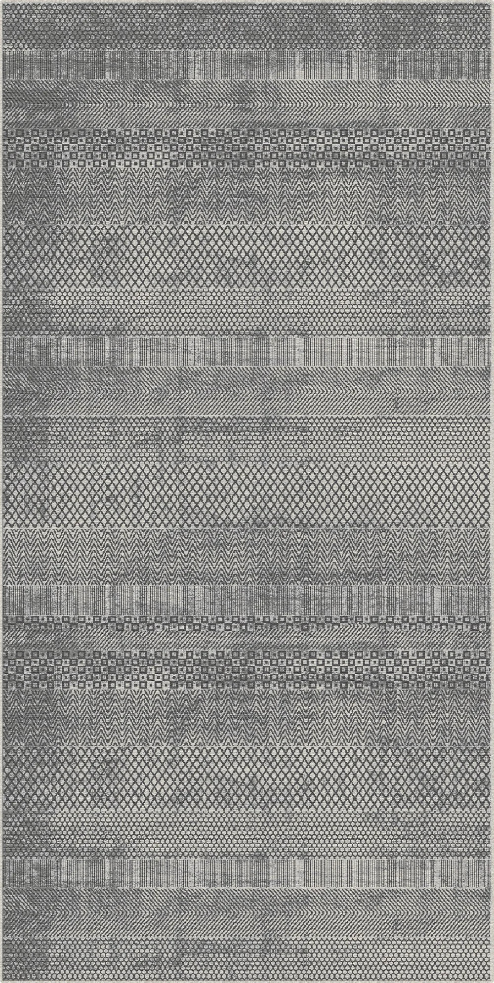 Schiefer Mosaik Gestreifter Geometrischer Teppich