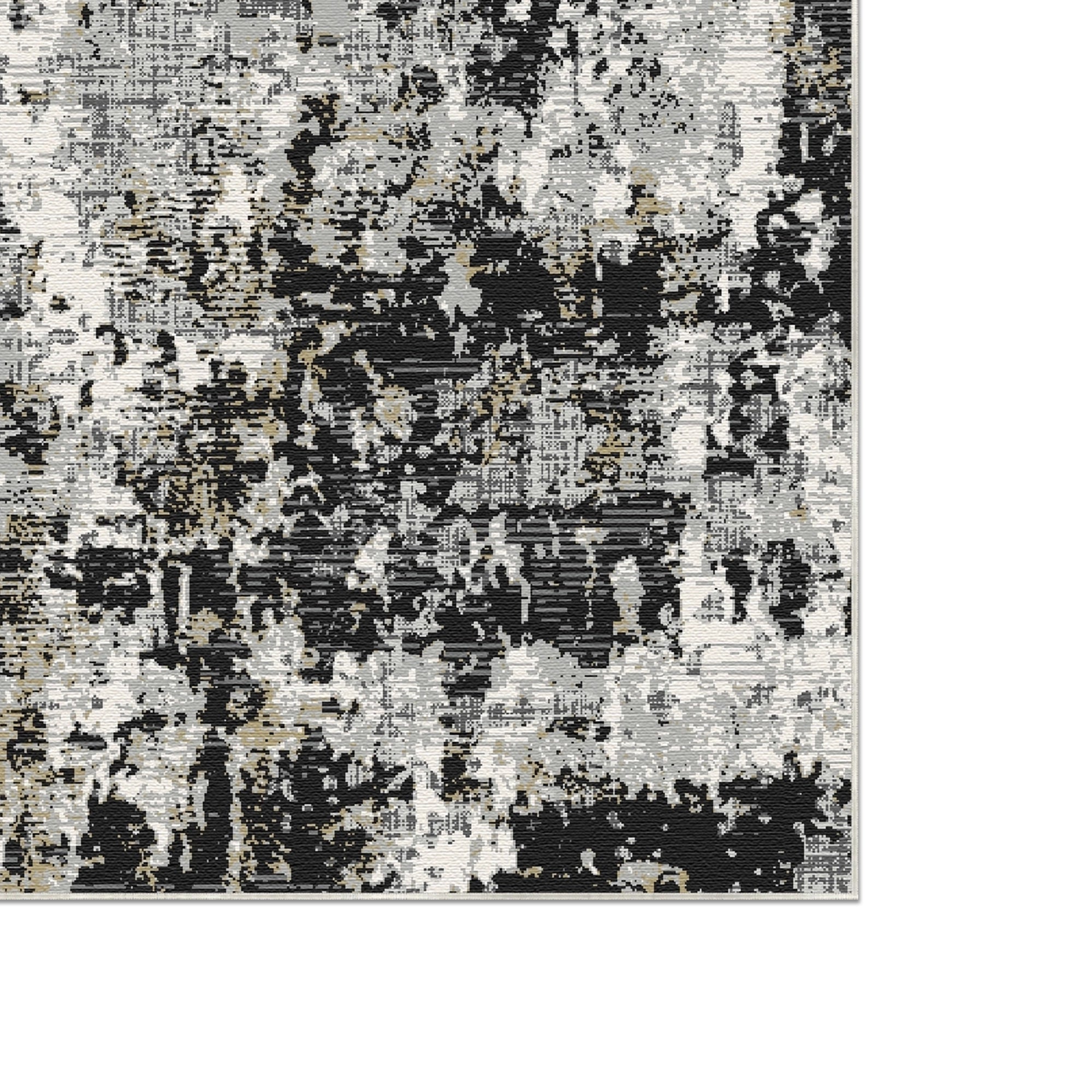 Abstrakter Teppich in Mitternachts Onyx Gold