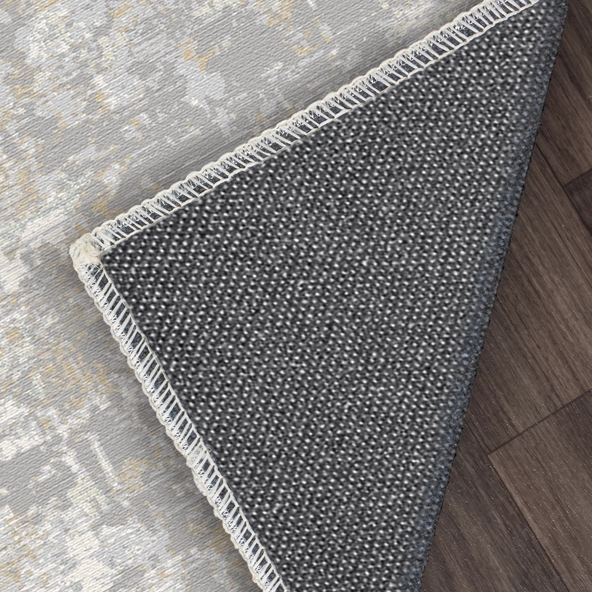 Waschbarer Abstrakter Teppich Gilded Ash