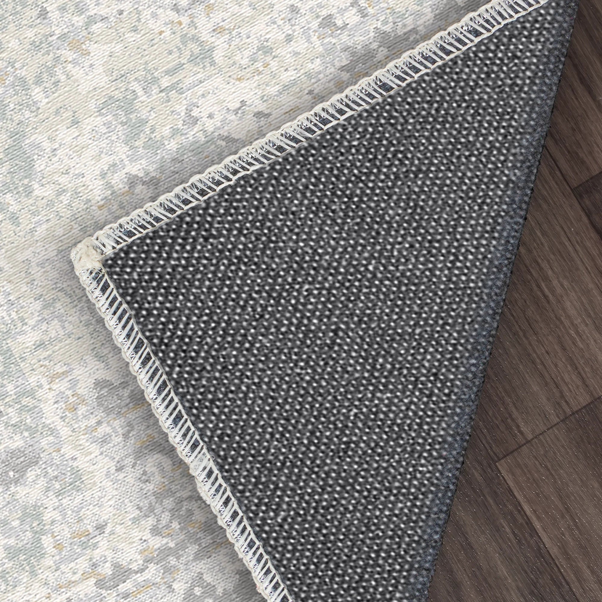 Silver Mist Distressed Abstract Teppich