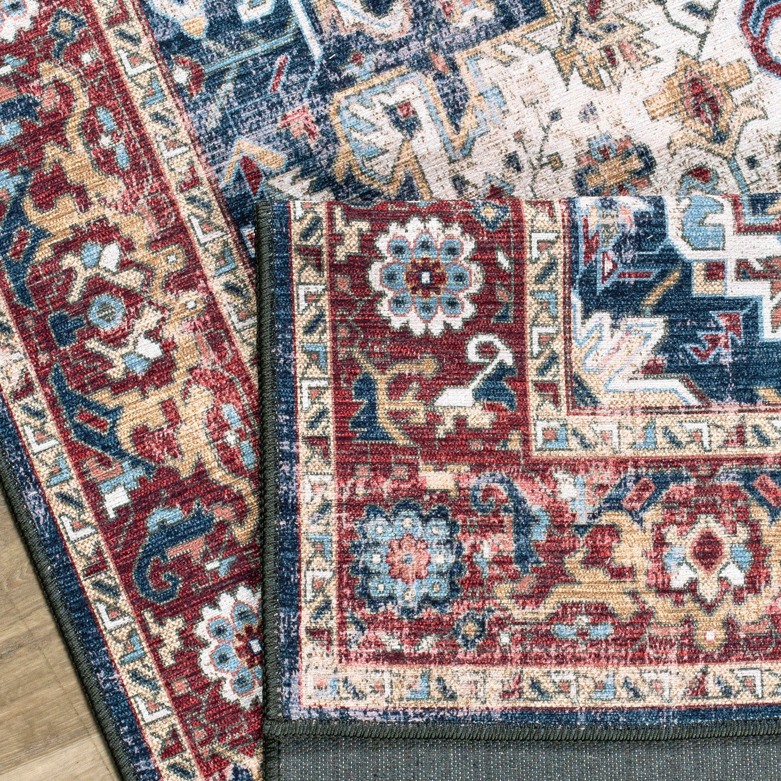 Midnight Atlas Pattern Washable Rug
